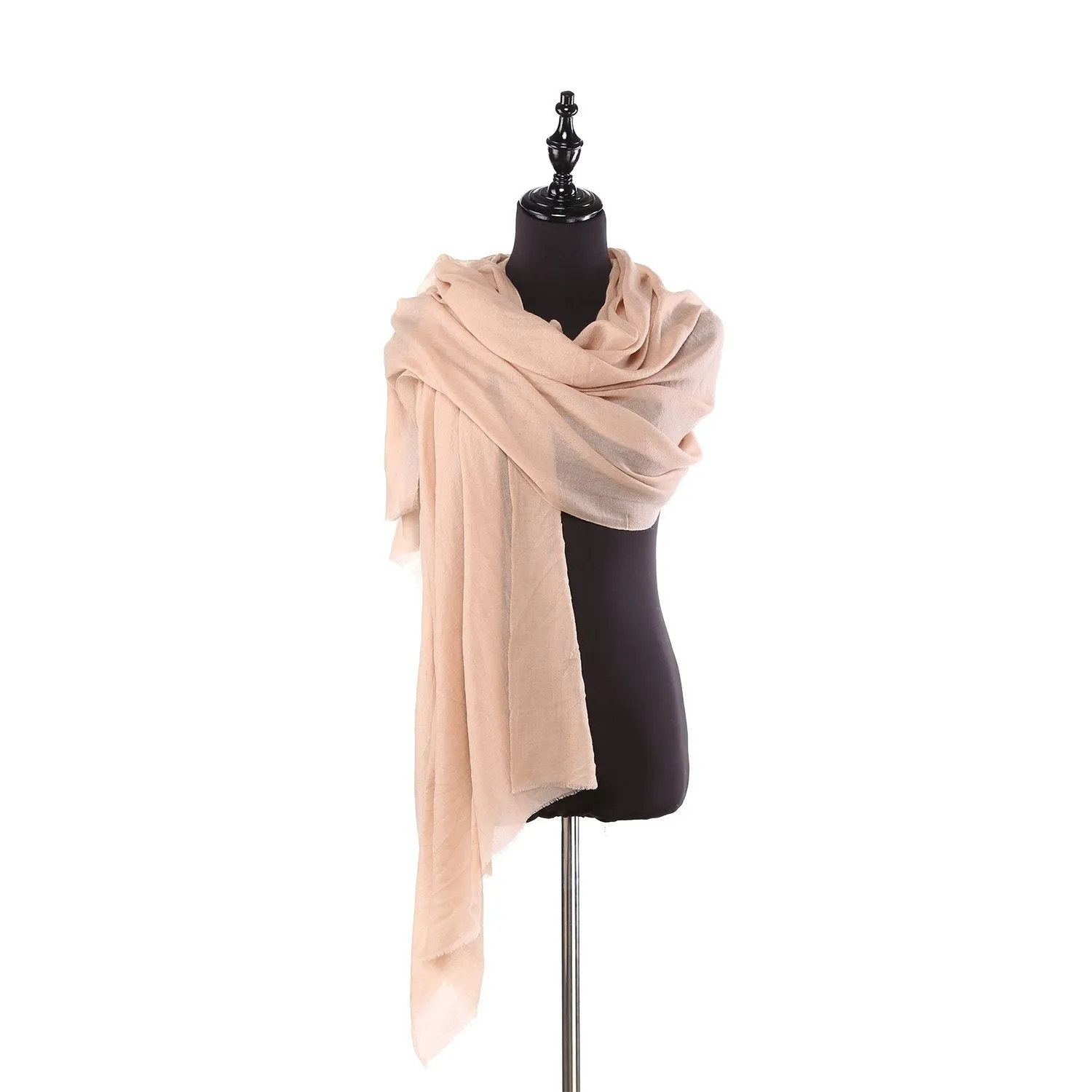 100% Wool Scarf Solid Plain Color Brown WO2107