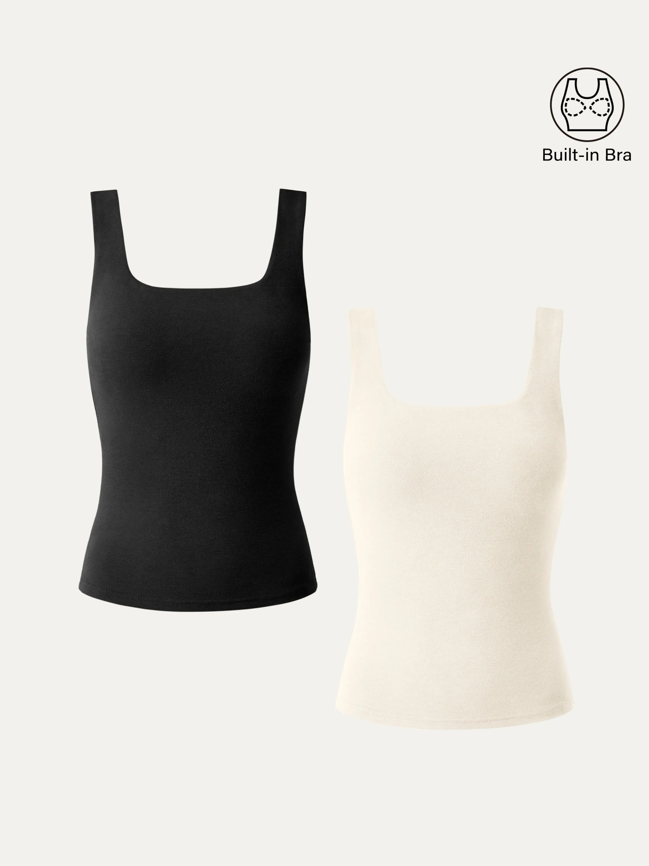 2Pcs Set Tuckable Soft Brushed Brami Tank