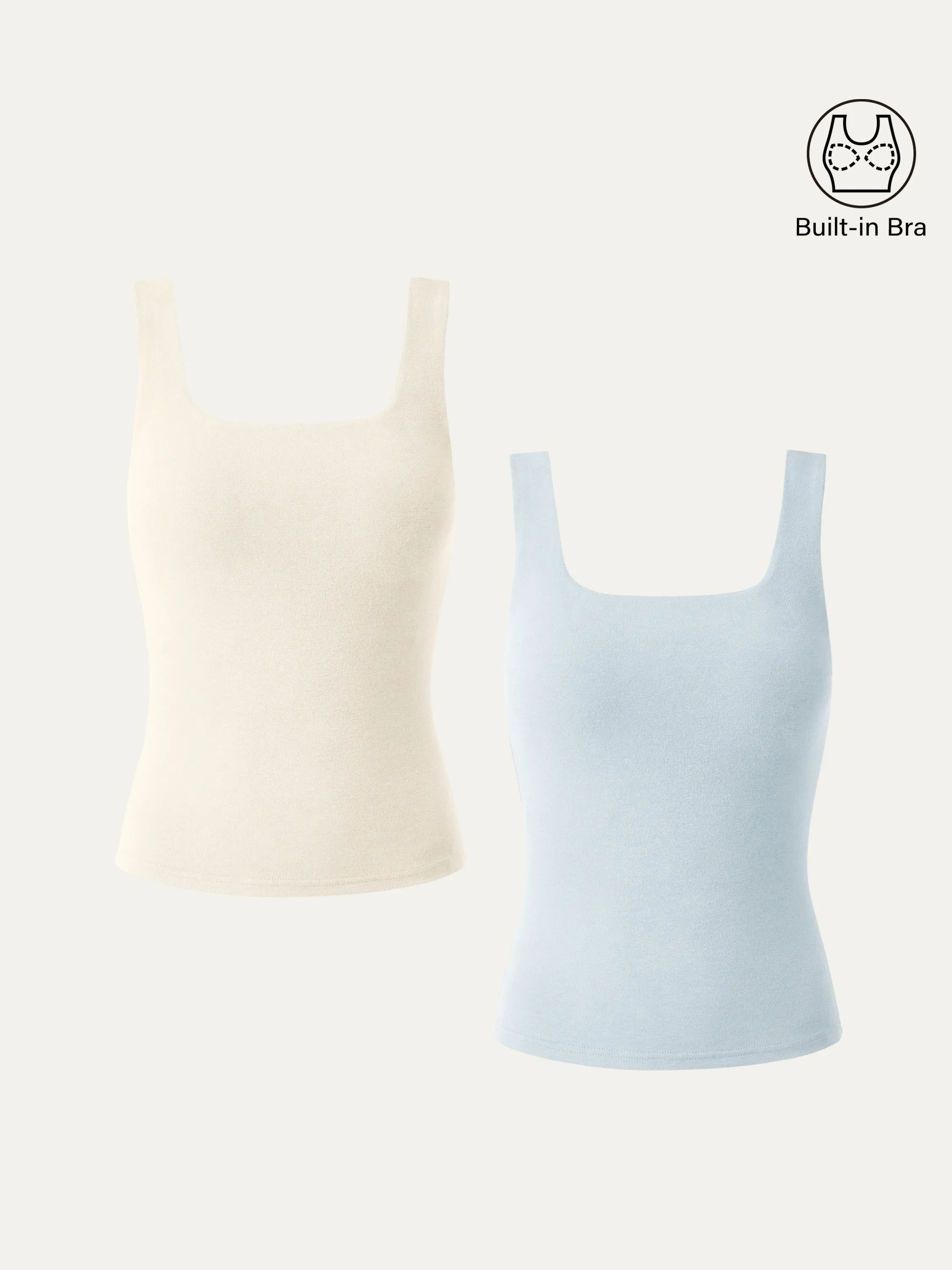 2Pcs Set Tuckable Soft Brushed Brami Tank