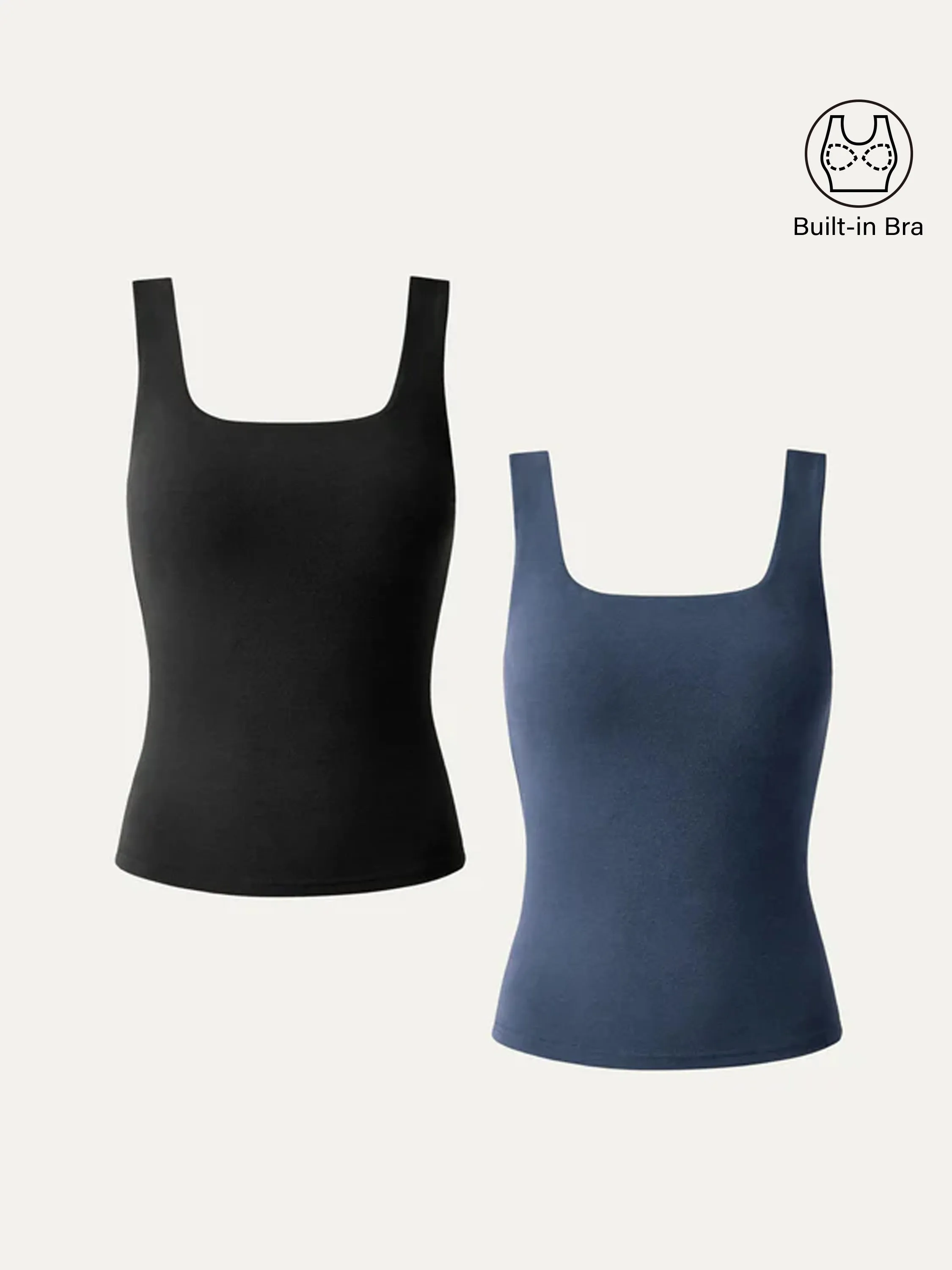 2Pcs Set Tuckable Soft Brushed Brami Tank