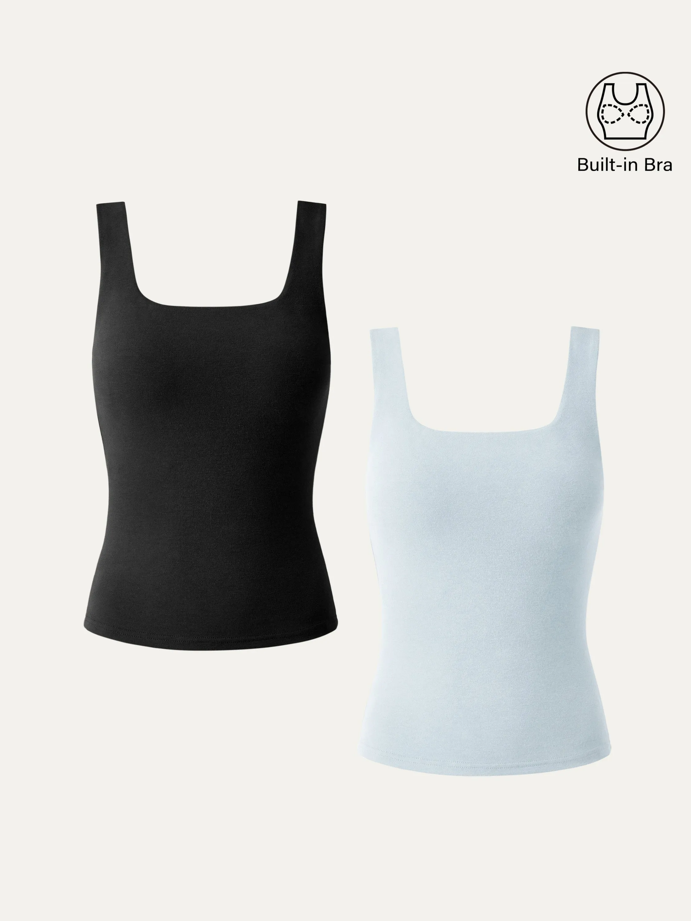 2Pcs Set Tuckable Soft Brushed Brami Tank