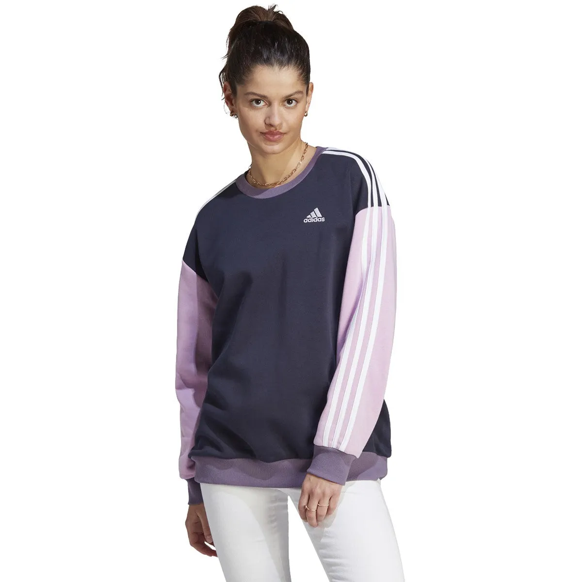 Adidas Women’s 3-Stripes Oversized Fleece Sweatshirt