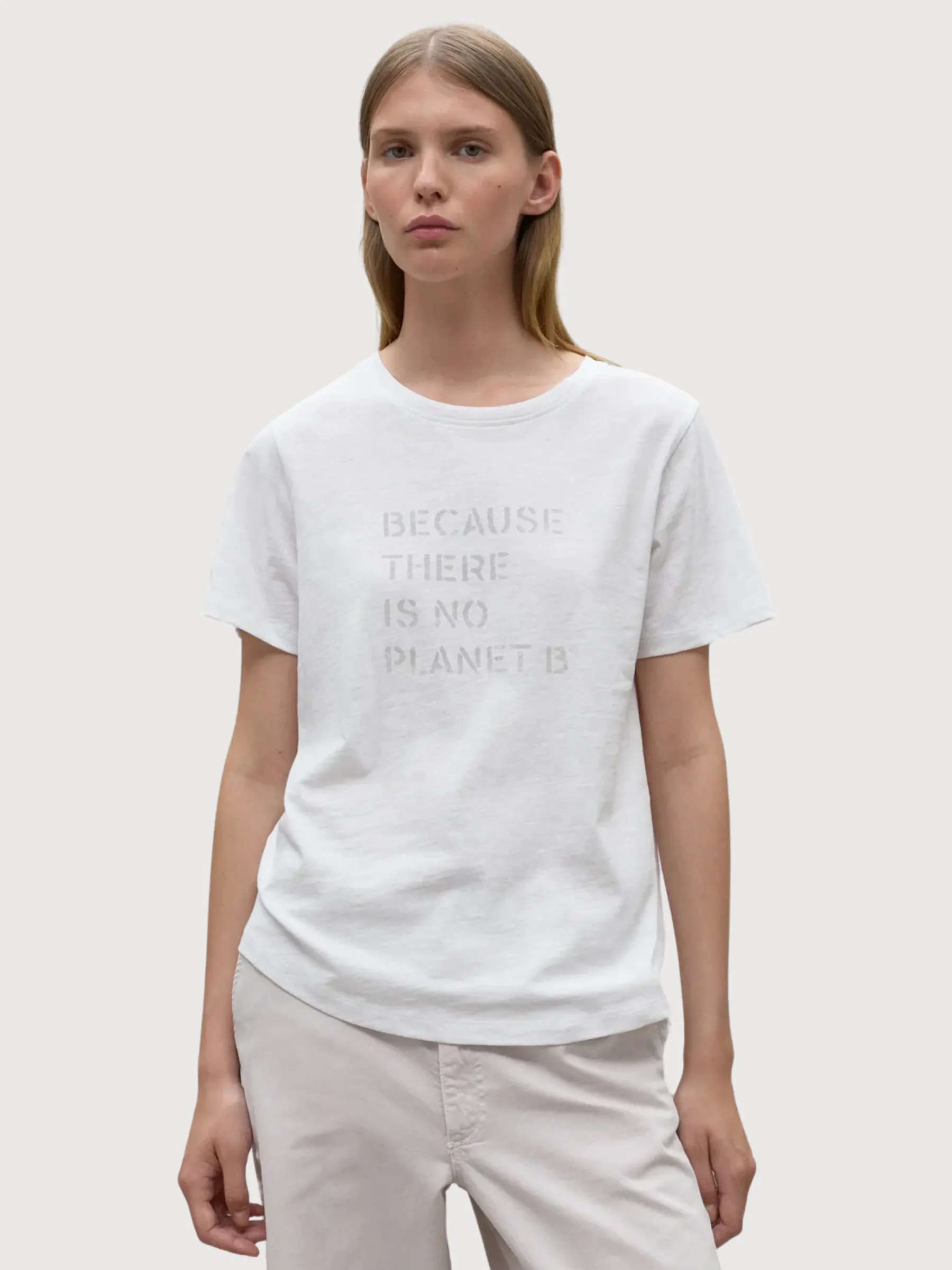 Ambel White Woman T-Shirt | Ecoalf