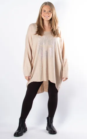 Amy Soft Knit Top | Star | Beige