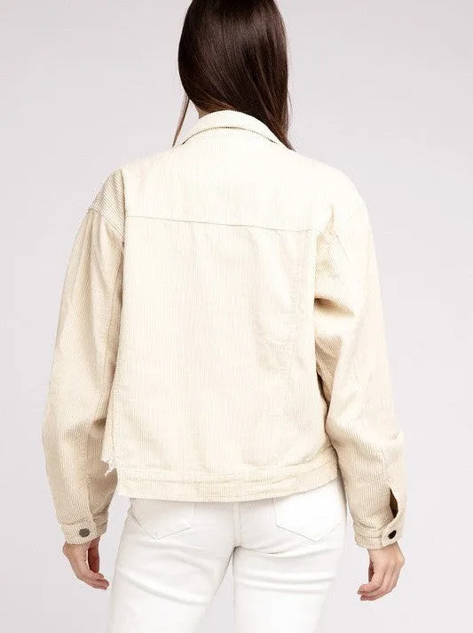 Attitude is Everything Oversized Ribbed Cropped Shacket