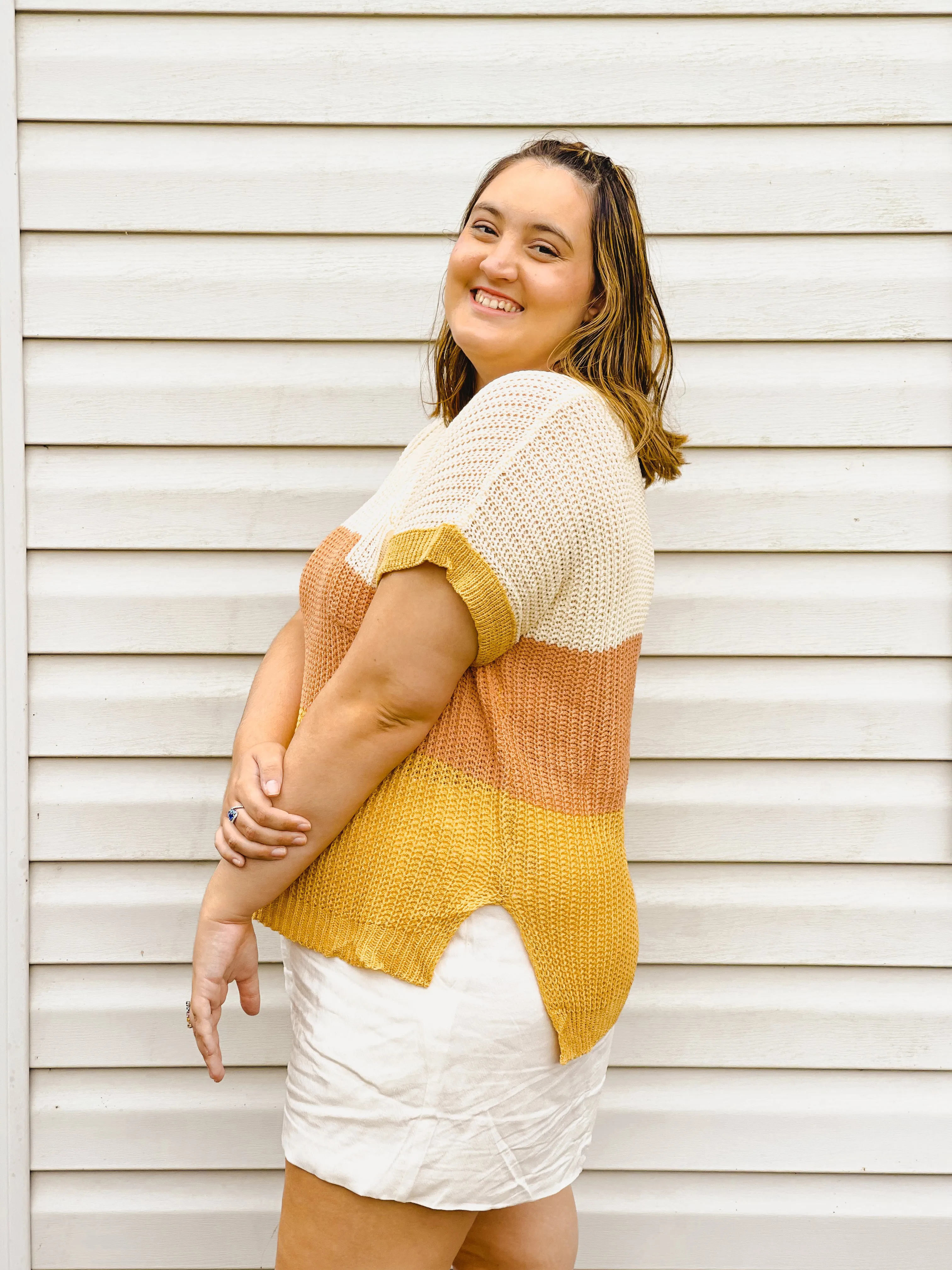 Beachy Keen Color-Block Sweater Tee