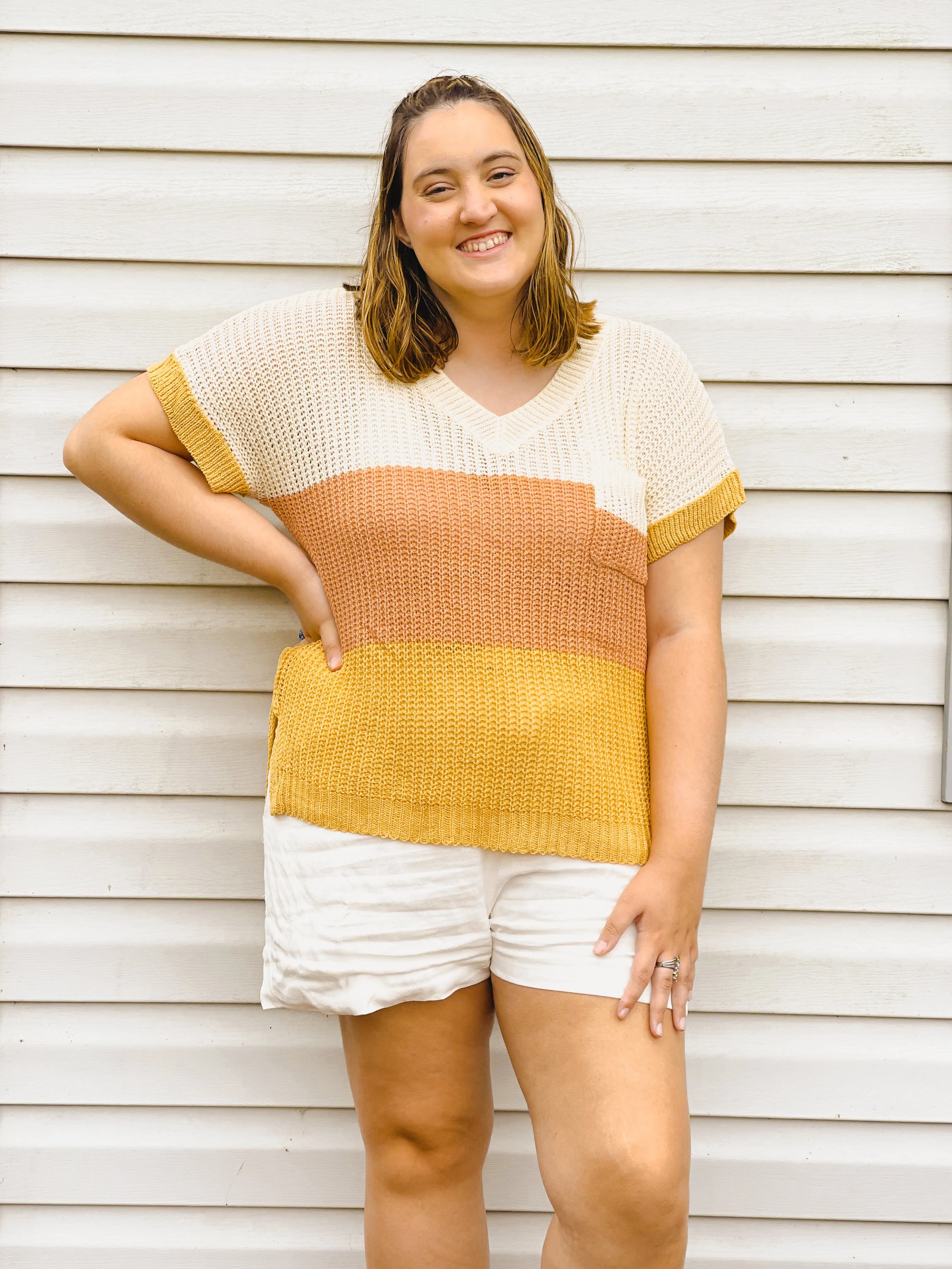 Beachy Keen Color-Block Sweater Tee