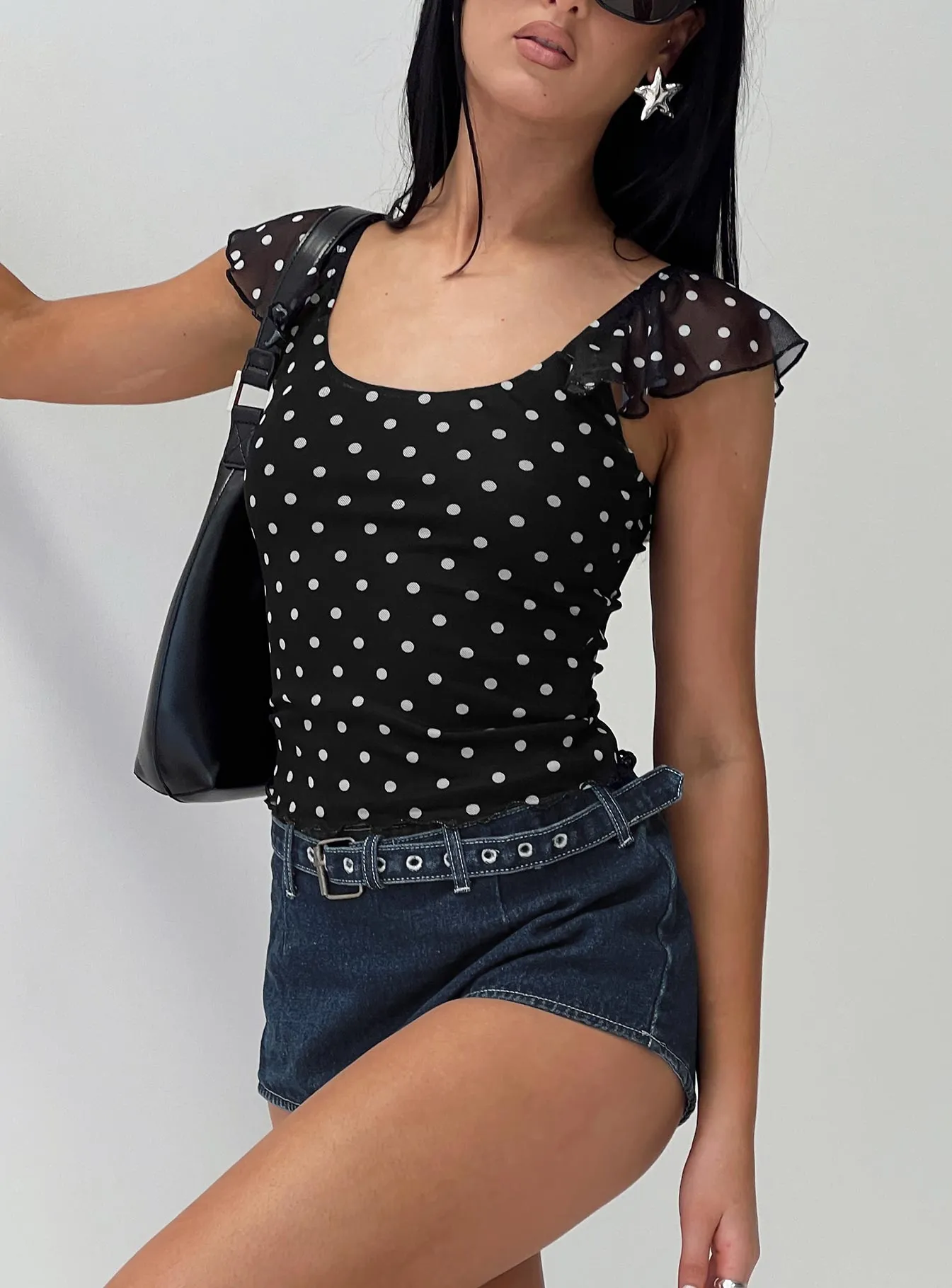 Beckinsale Polka Top Black