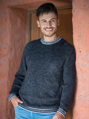 Black Alpaca Sweater for Men