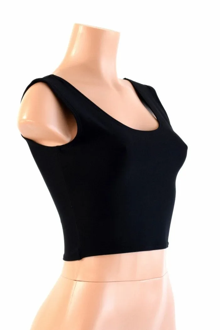 Black Soft Knit Crop Top