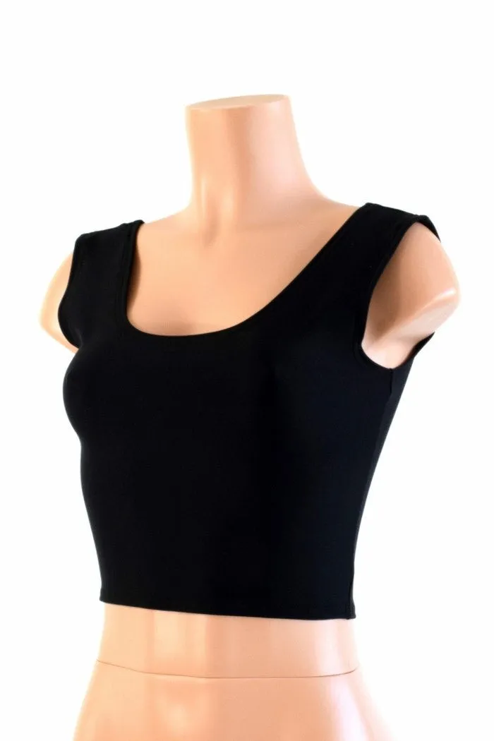 Black Soft Knit Crop Top