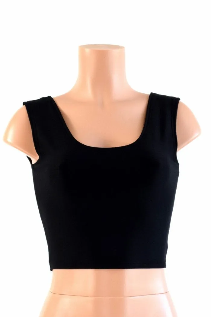 Black Soft Knit Crop Top