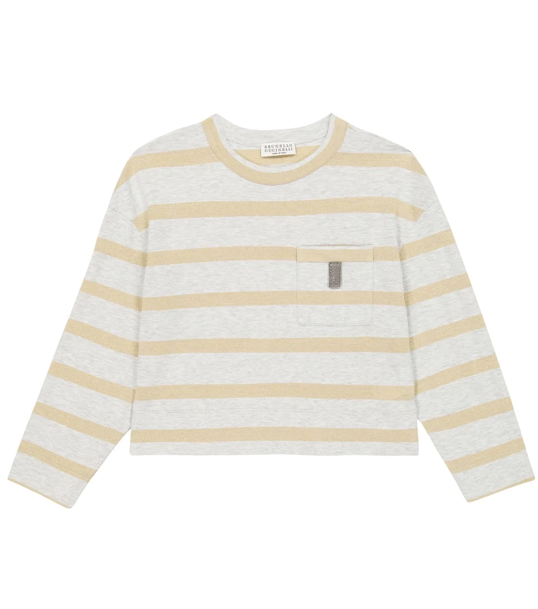 Brunello Cucinelli Striped Long Sleeve Knit Top, Multicolor