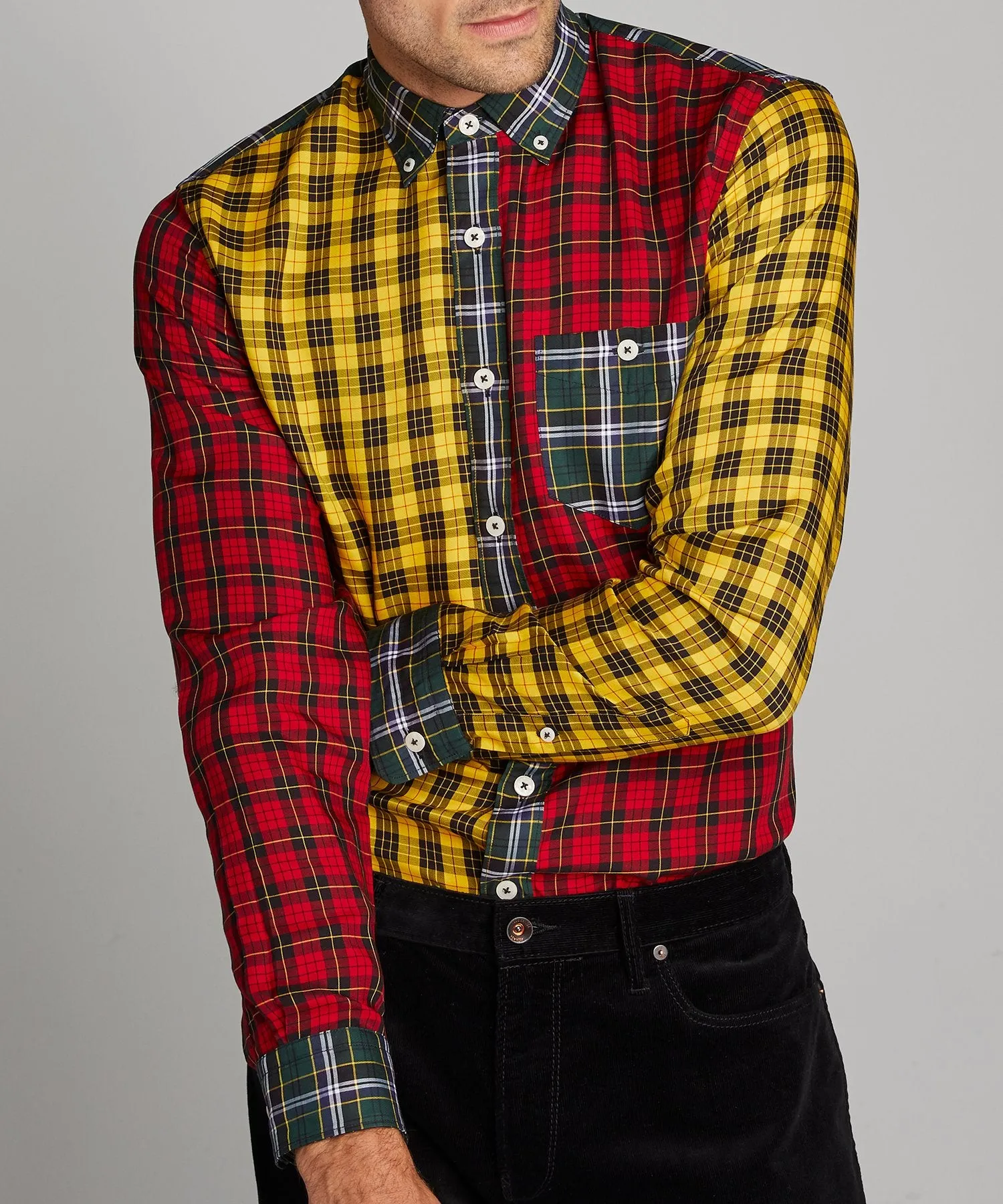 Button Down Holiday Tartan Cocktail Shirt