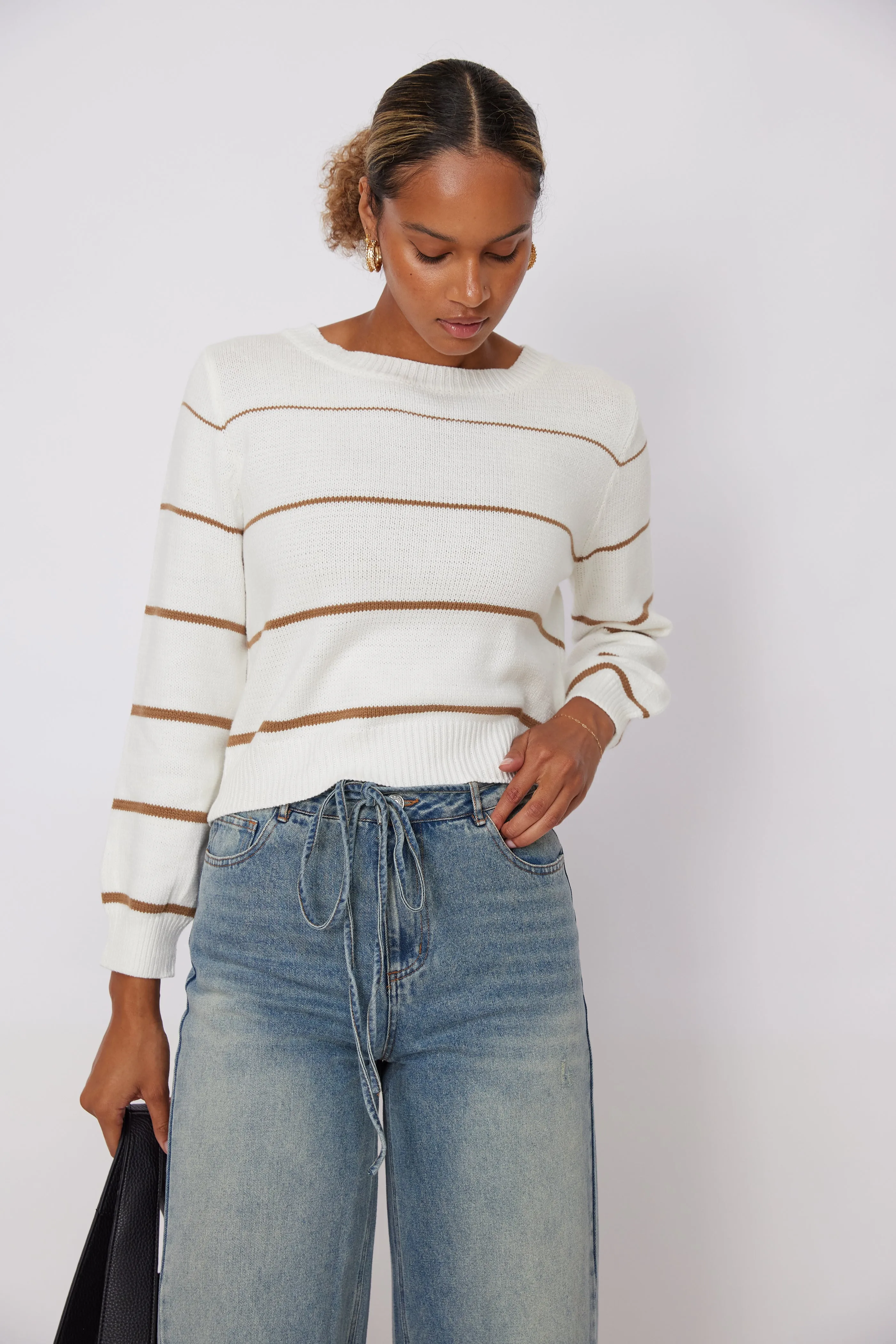 Chaney Striped Boatneck Sweater