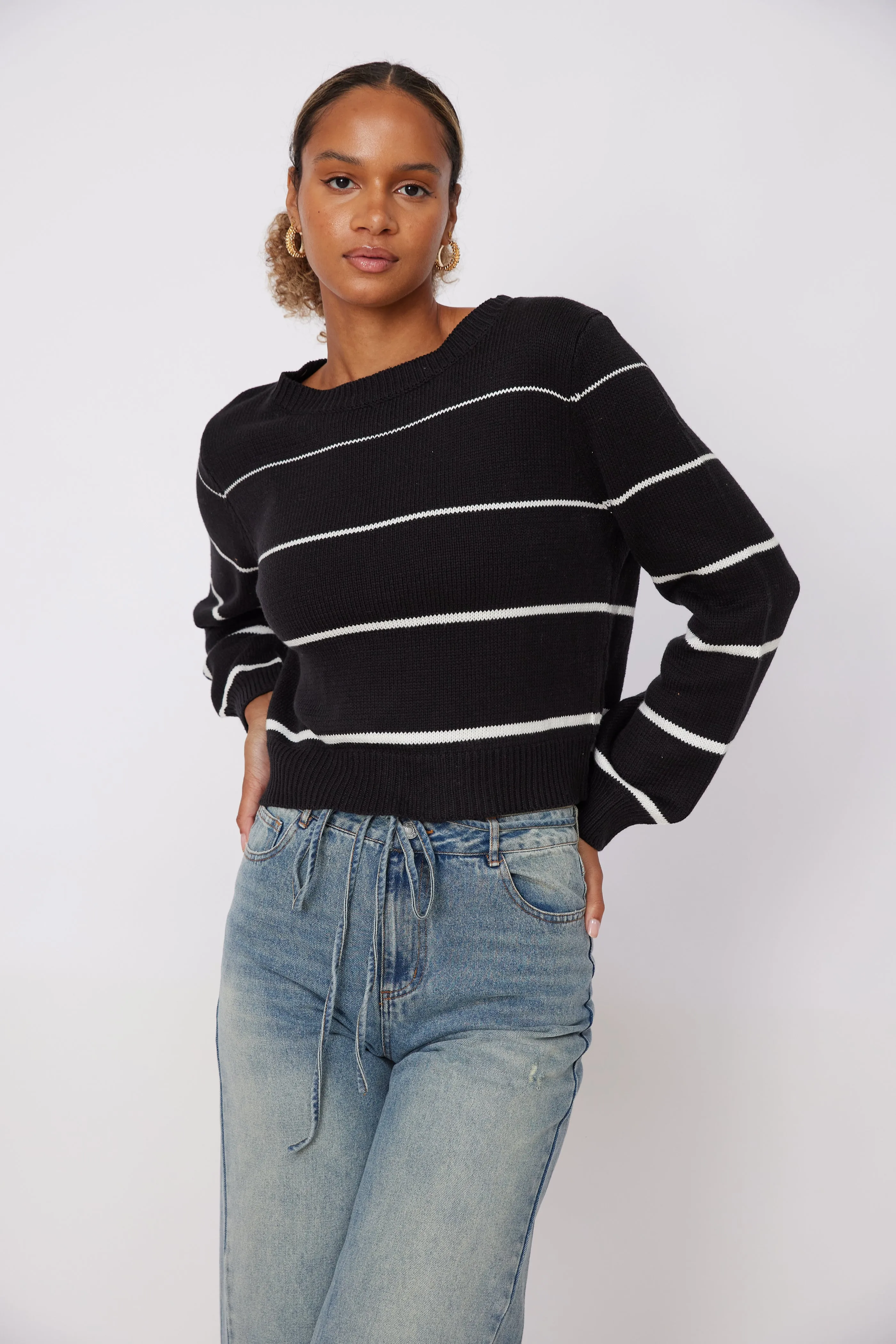 Chaney Striped Boatneck Sweater