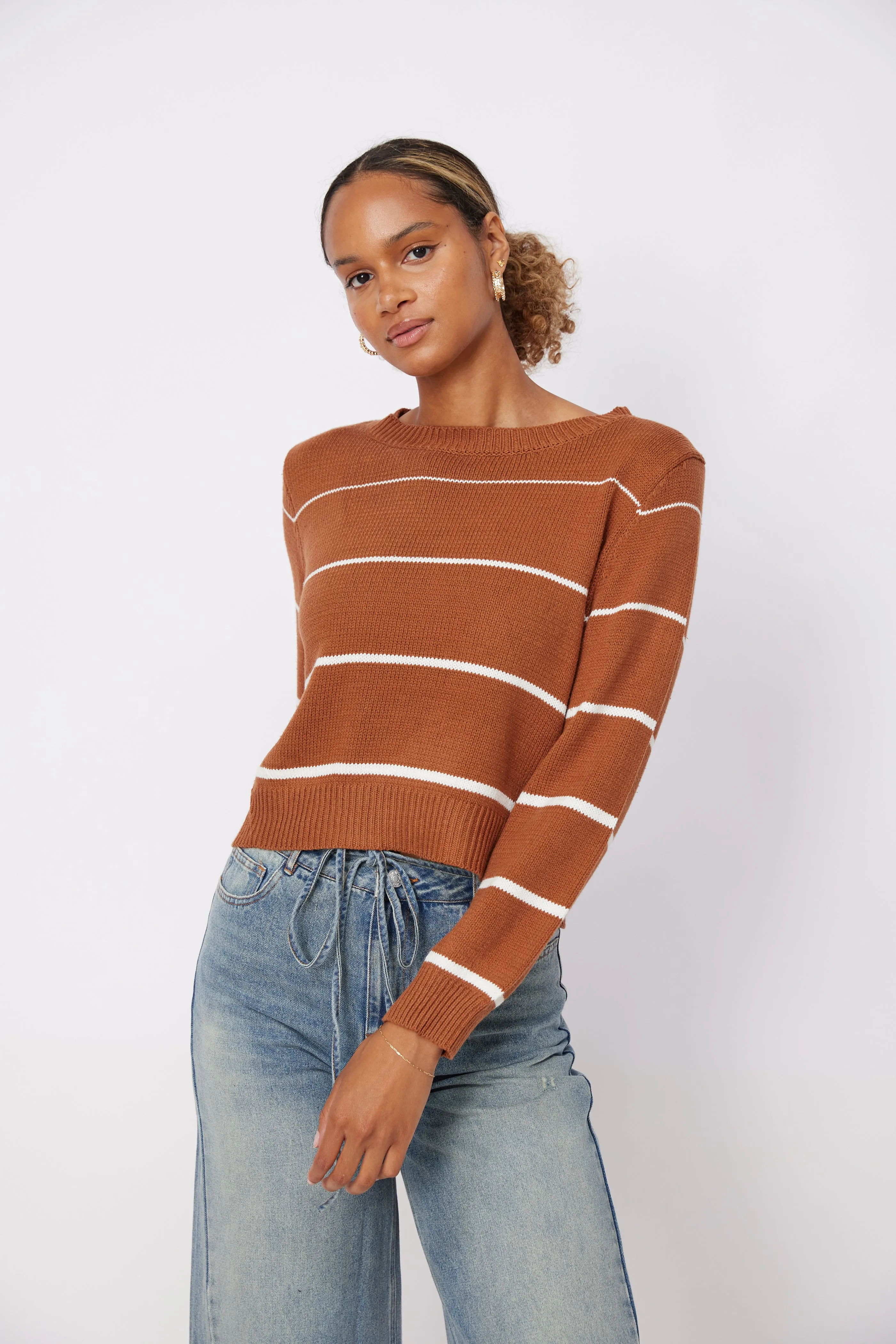 Chaney Striped Boatneck Sweater