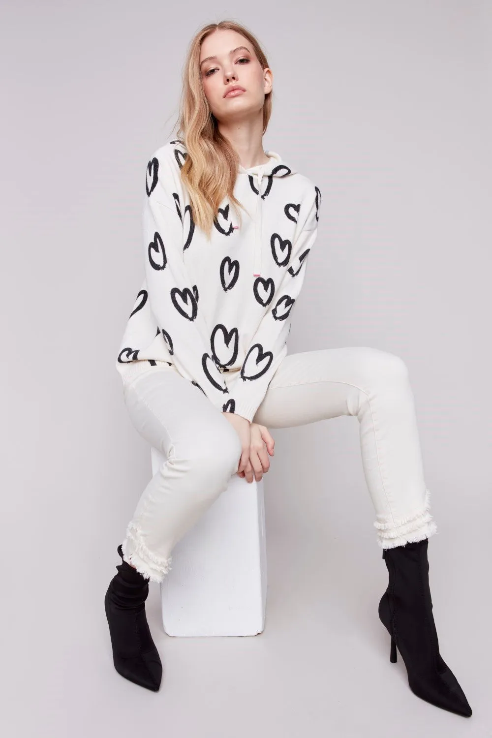 Charlie B Sweater C2436XP-736A-P461 Hearts