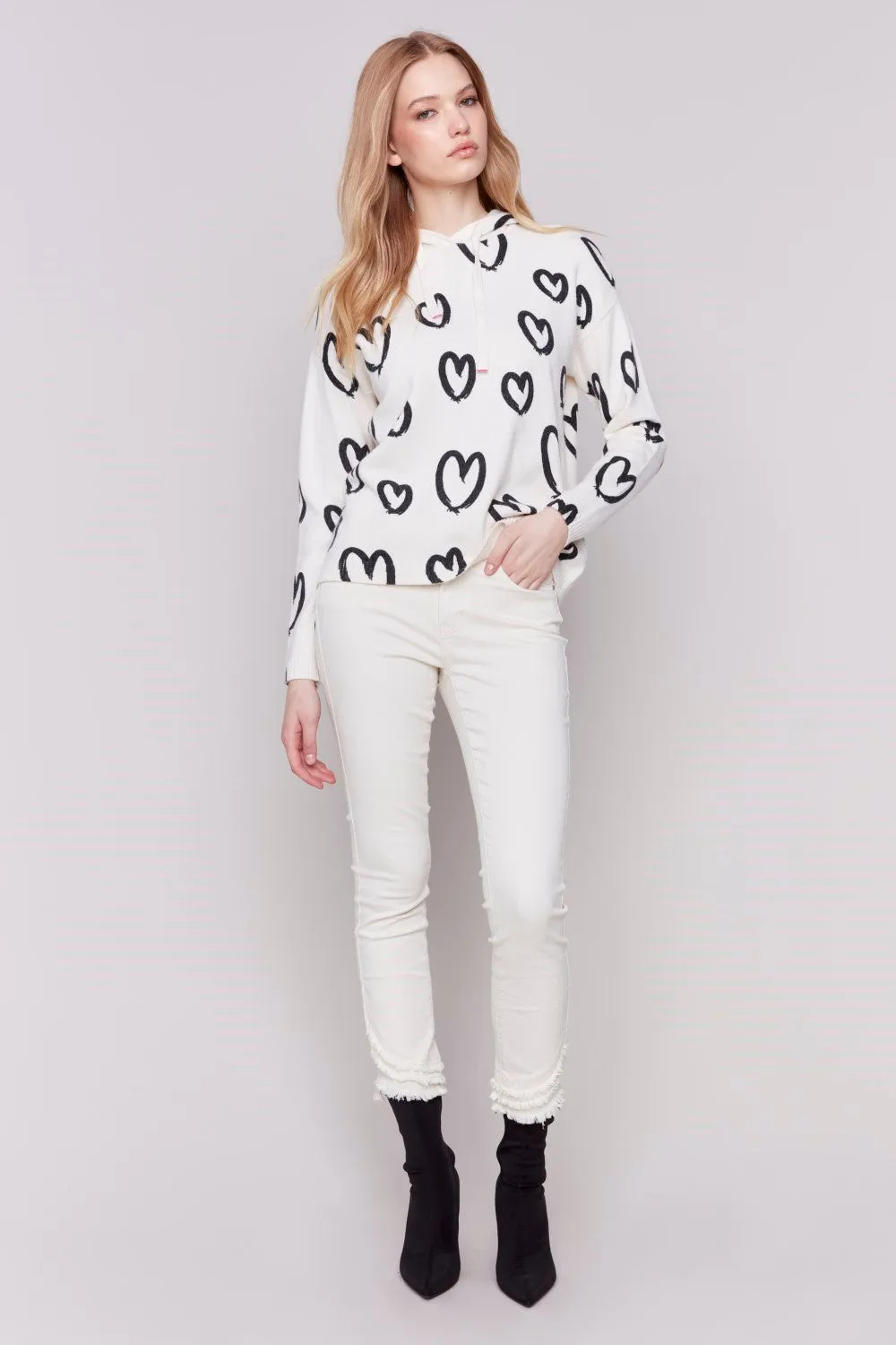 Charlie B Sweater C2436XP-736A-P461 Hearts