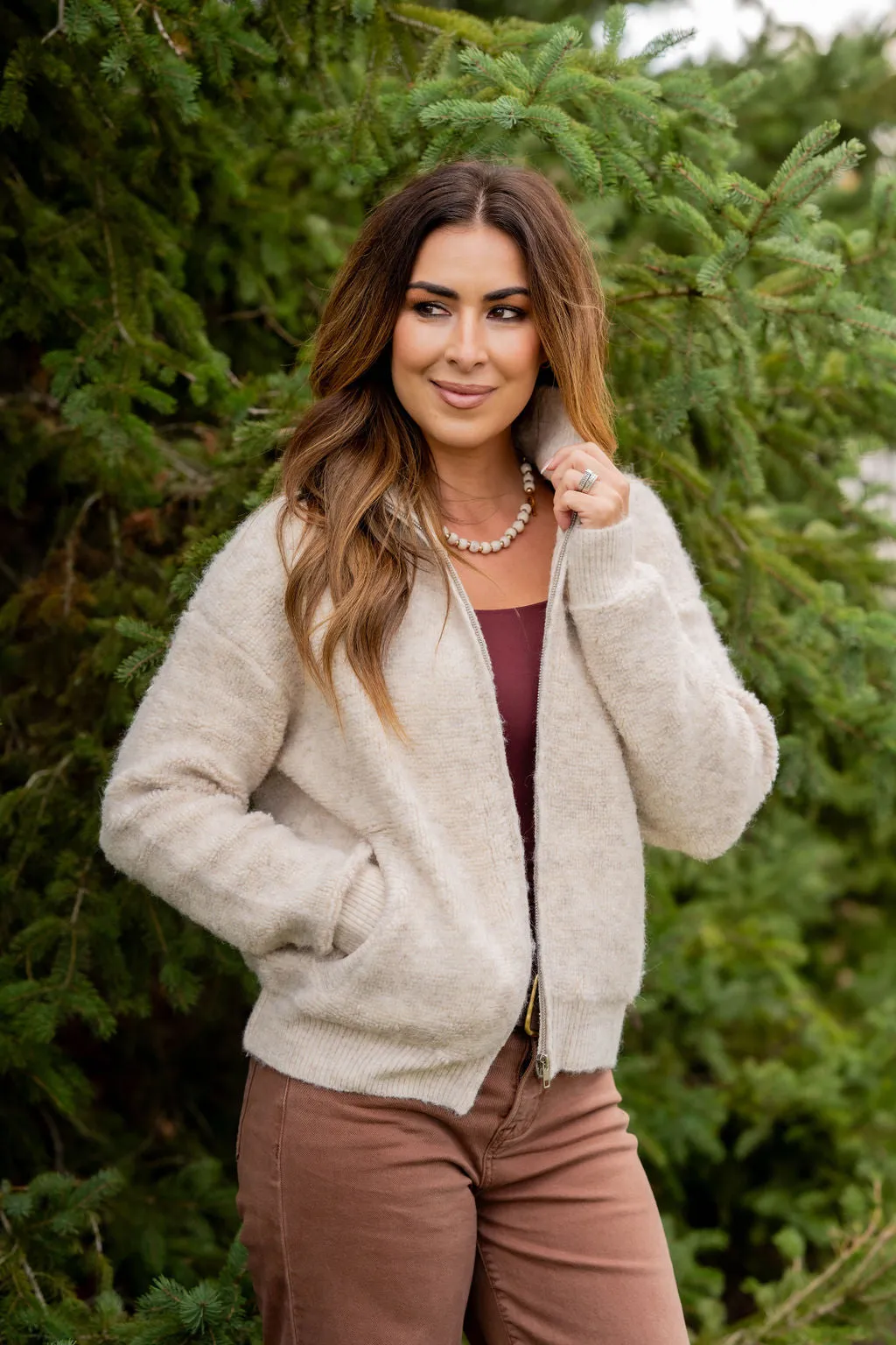 Cozy Zip Up Sweater Jacket