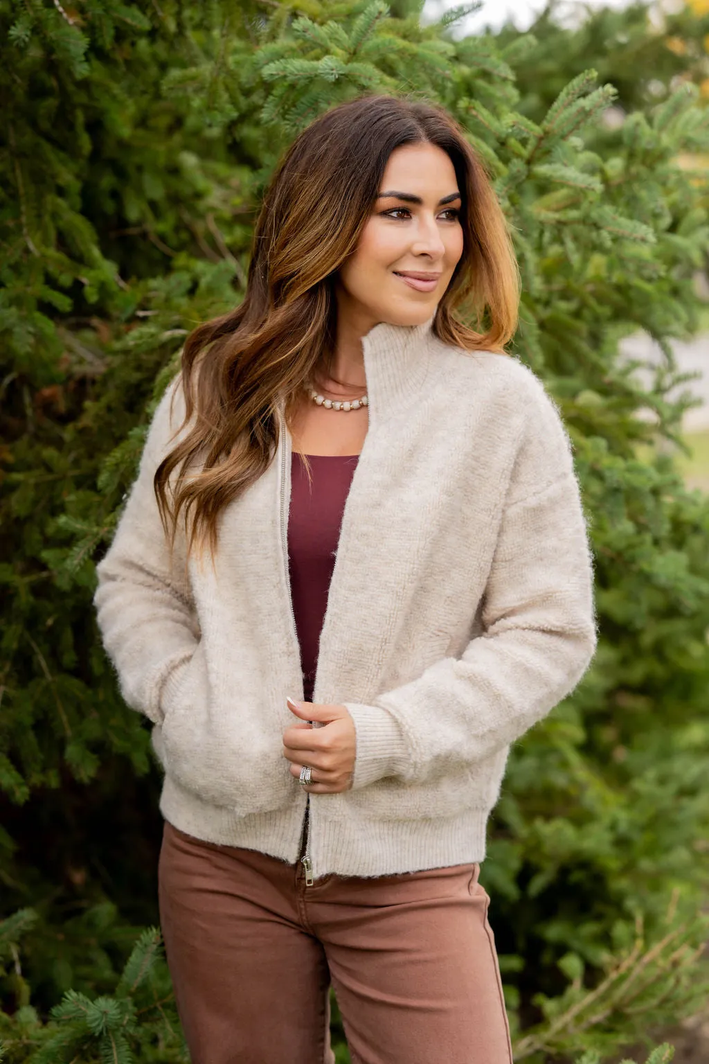 Cozy Zip Up Sweater Jacket