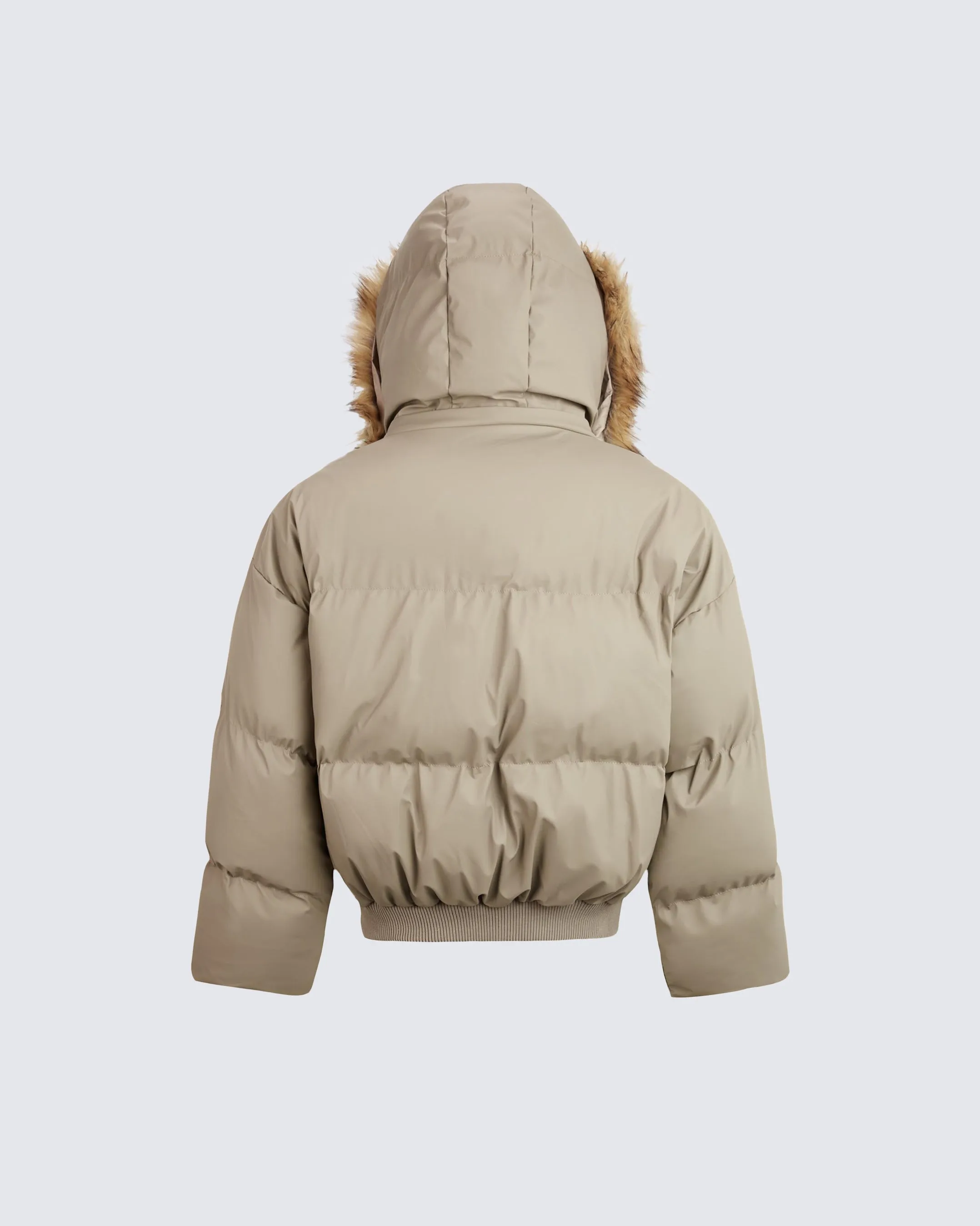 Detachable Hood Faux Fur Puffer Jacket