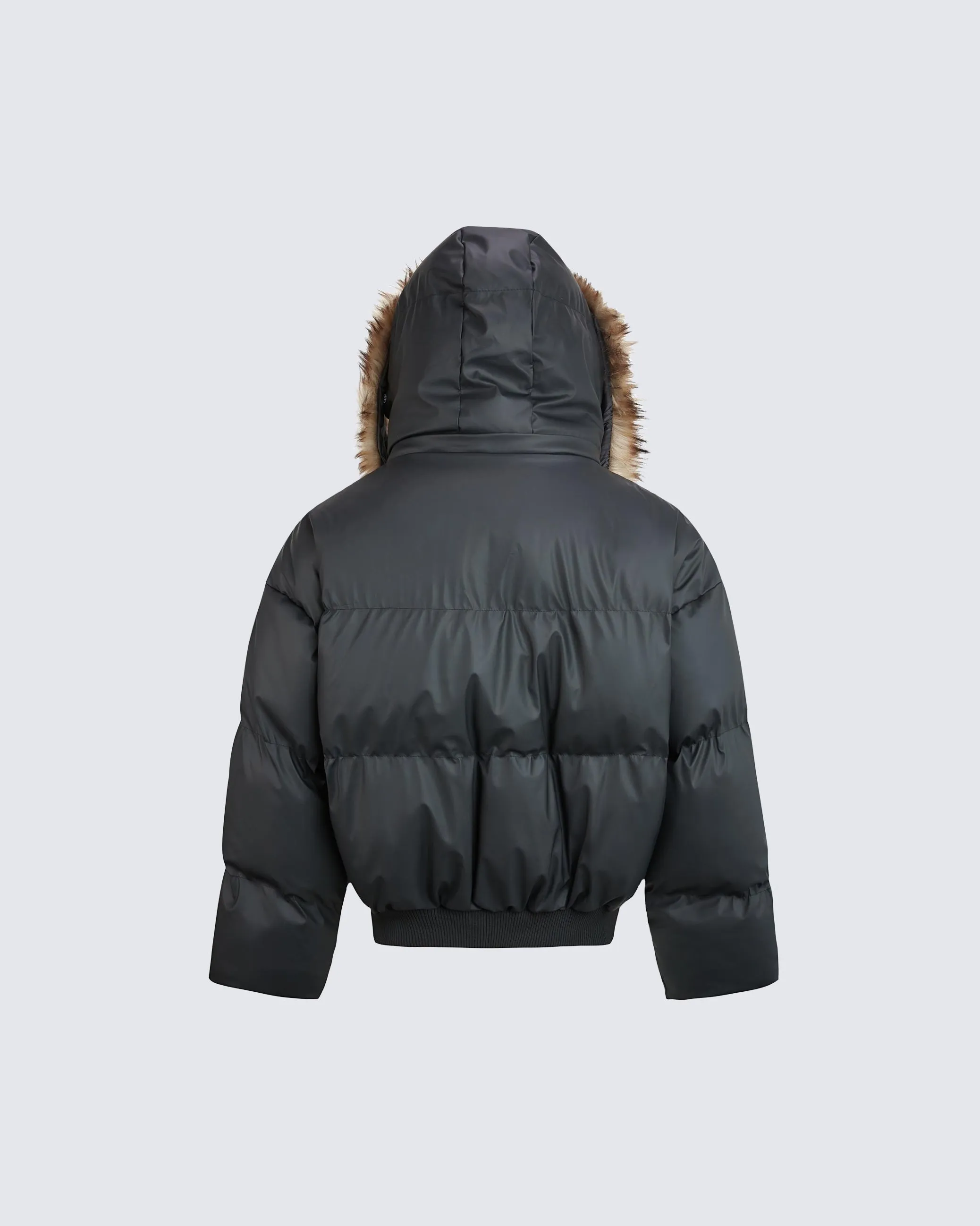 Detachable Hood Faux Fur Puffer Jacket