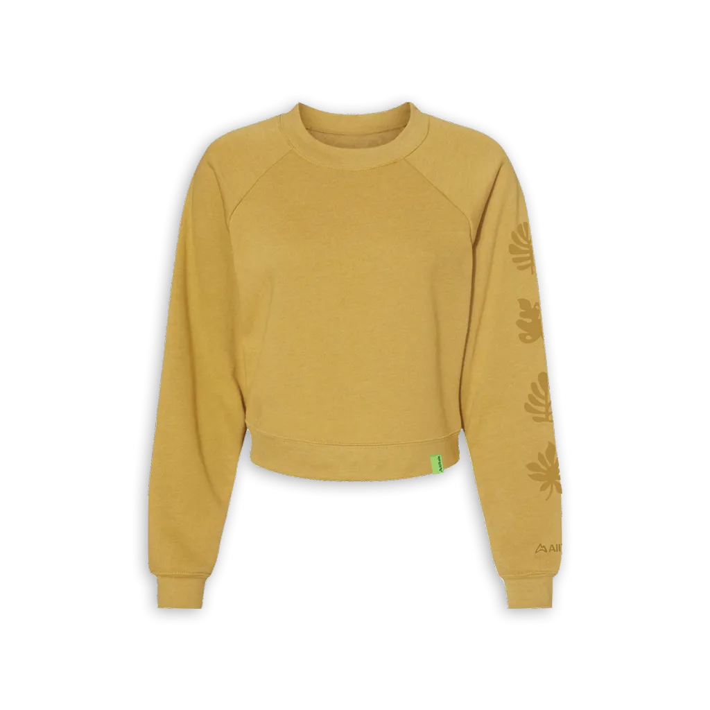 Foliage Women's Crop Sweatshirt - Buttercup