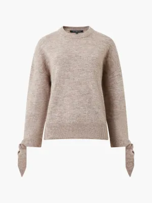 French Connection Kezia Tie Up Sleeve Jumper  - Taupe Mel