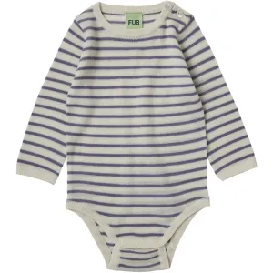 FUB Ecru/Dusty Violet Baby Bodysuit Ls