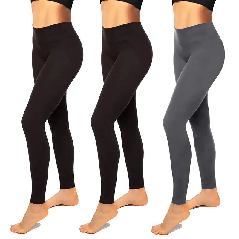 Fullsoft 3 Pack Womens Leggings High Waisted Yoga Pants