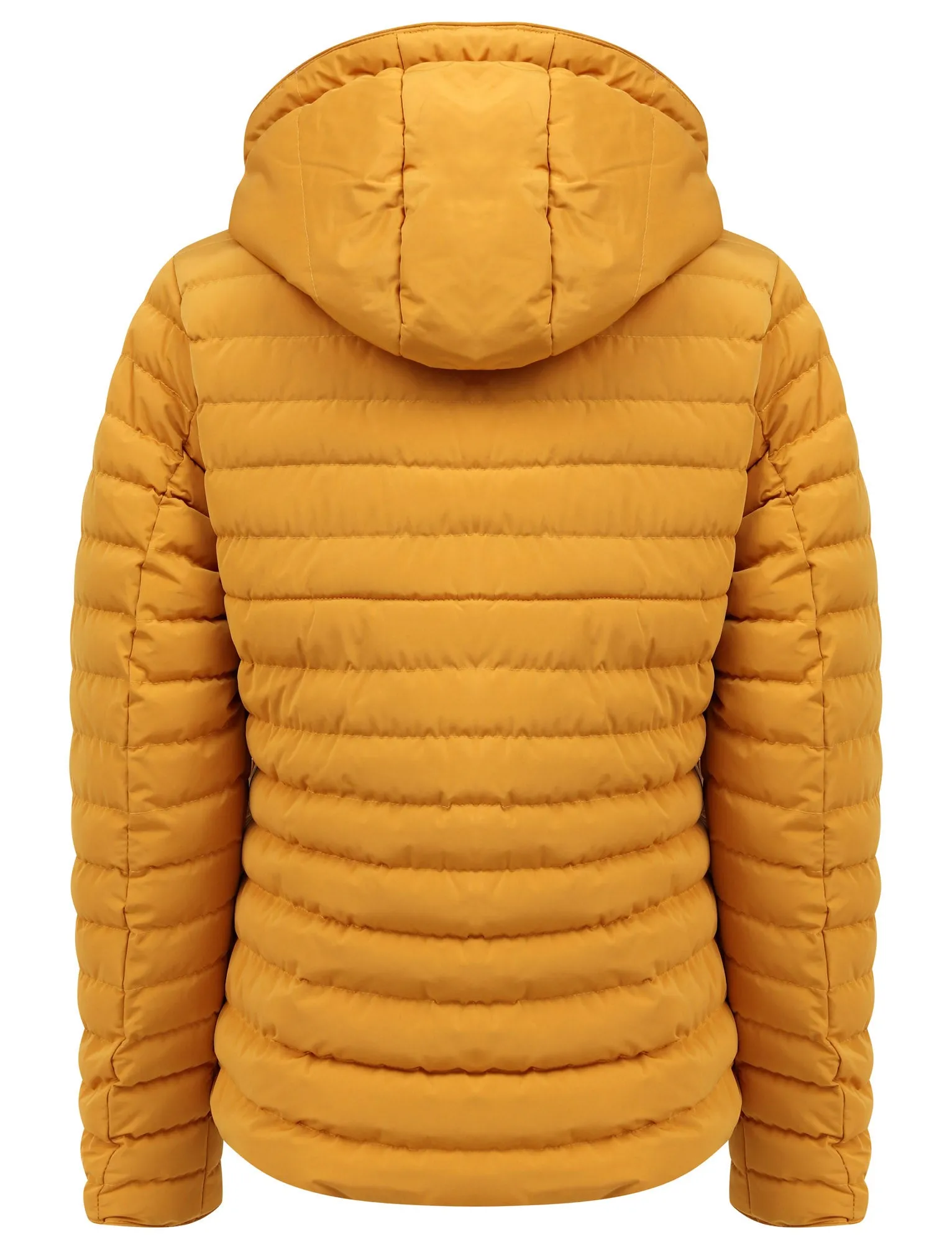 Geri Borg Lined Quilted Puffer Coat with Hood In Old Gold - Tokyo Laundry