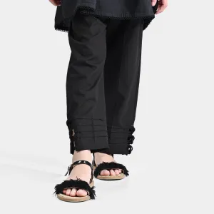 Girls Cotton Loops Pant-BLACK