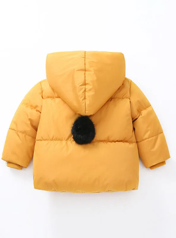 Girls' Cotton-Padded Jacket Double-Breasted Buckle