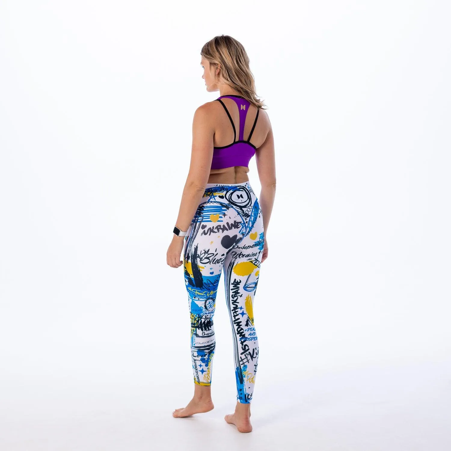 Graffiti Leggings Color White - Ukraine Limited Edition