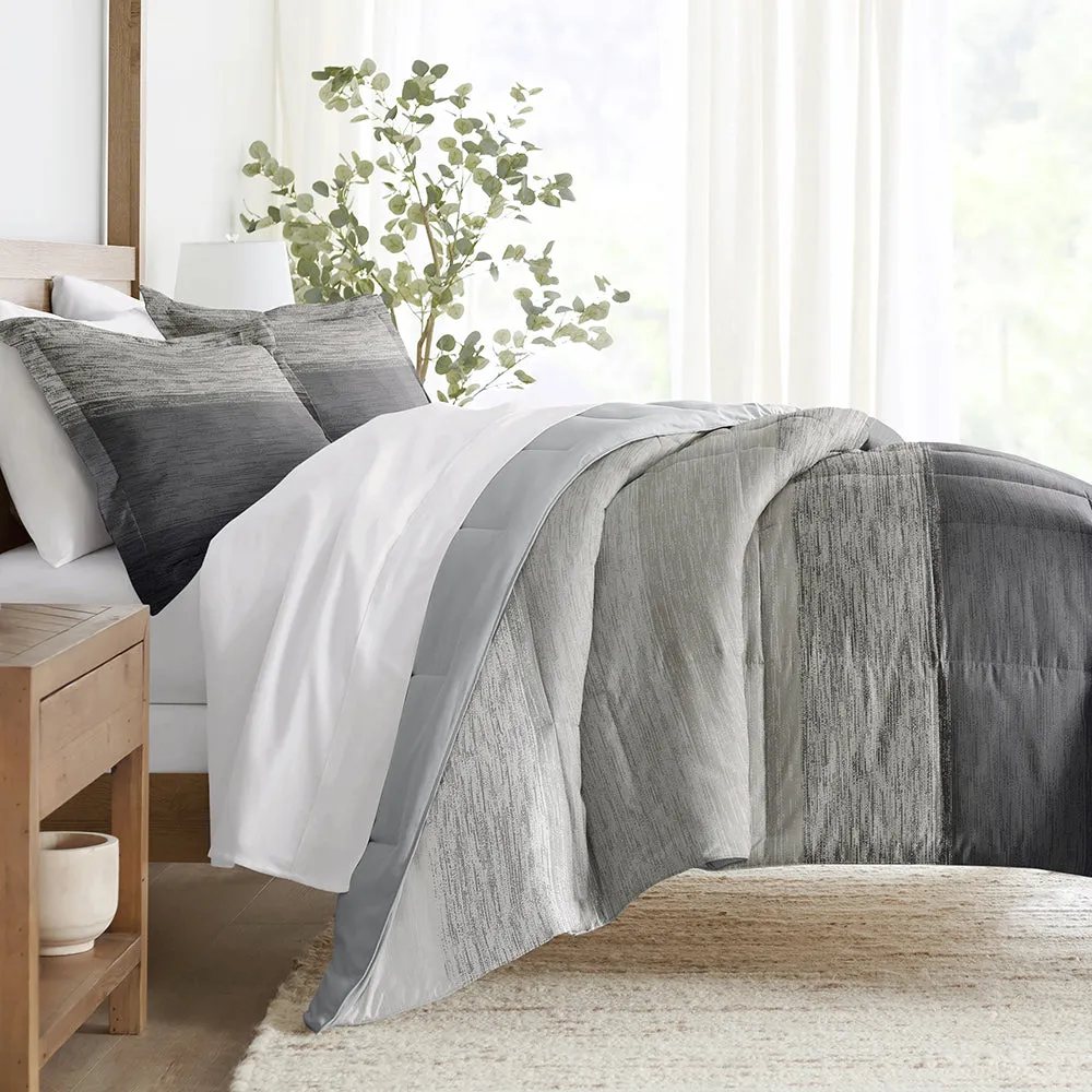 Gray Ombre Reversible Down-Alternative Comforter Set