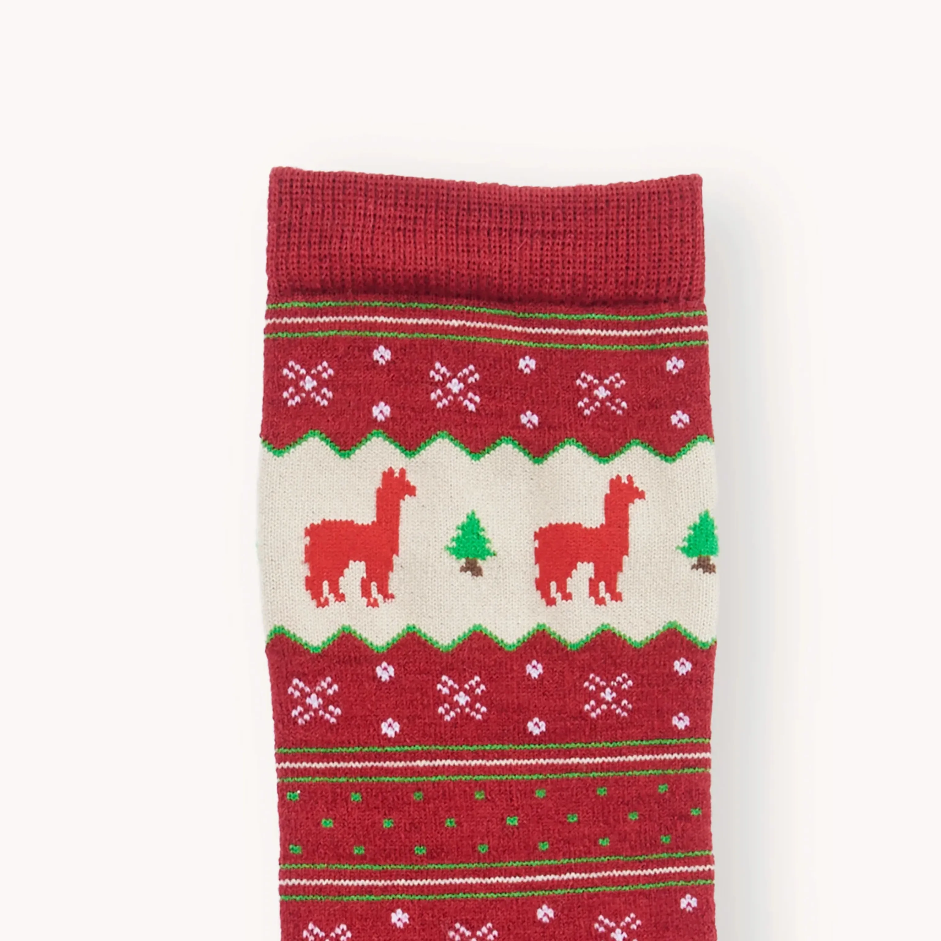 Holiday Stripe Alpaca Socks - Red