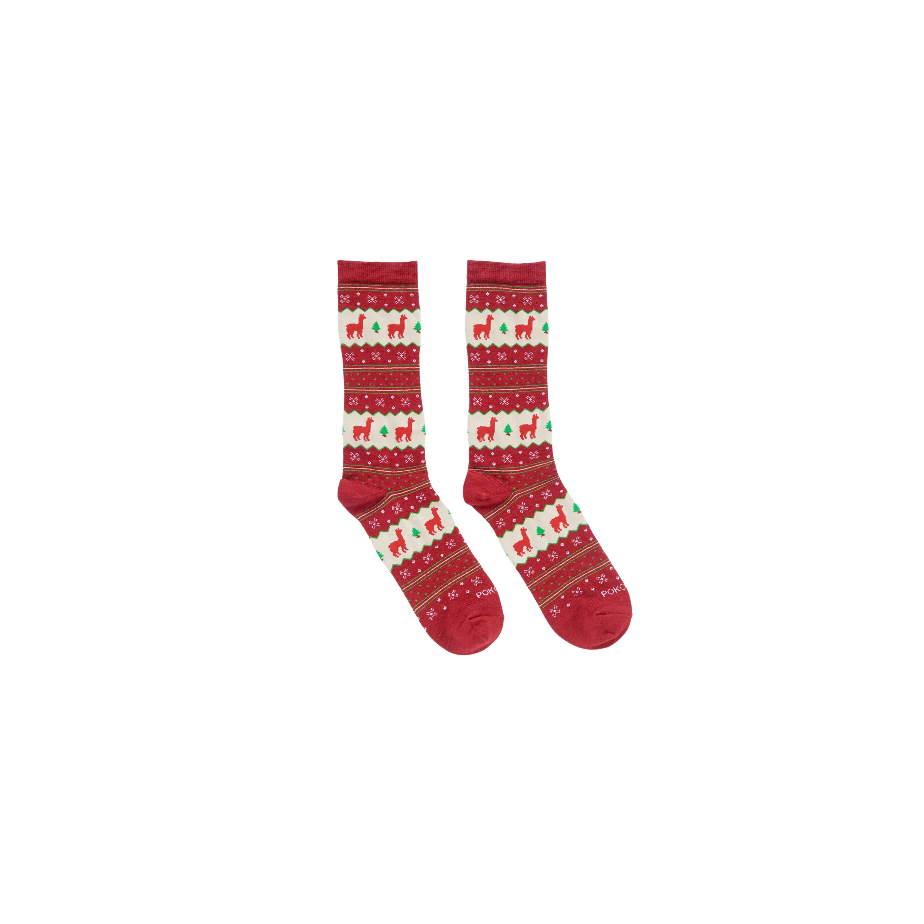 Holiday Stripe Alpaca Socks - Red