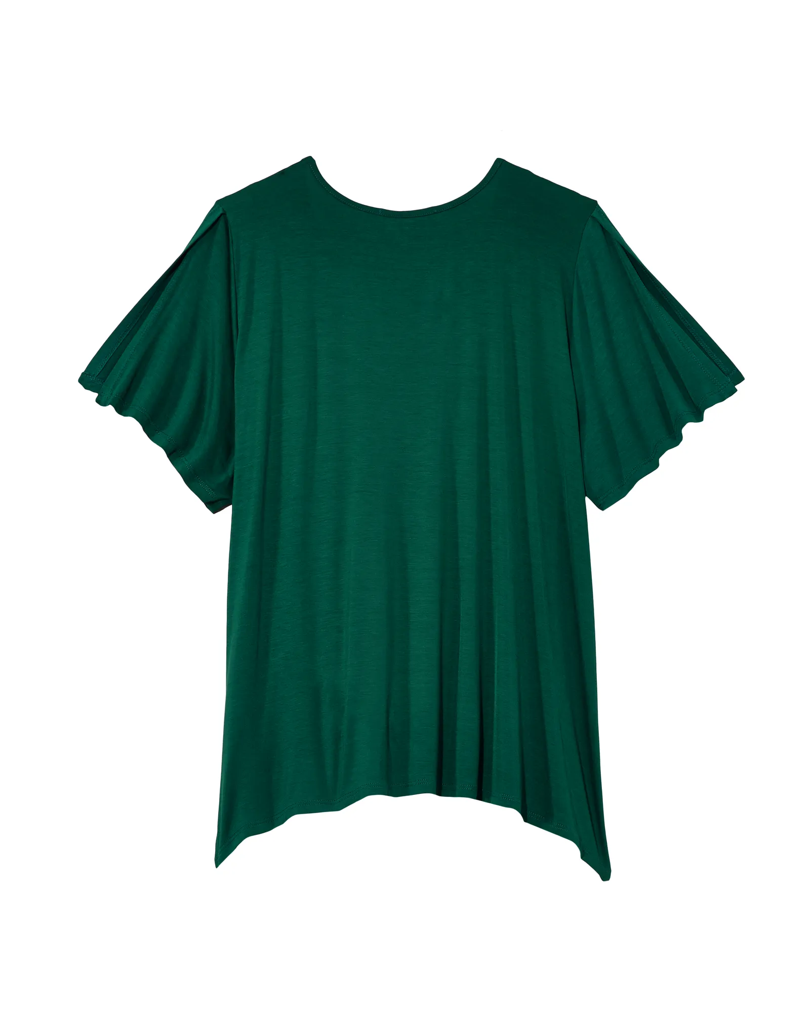 Jasmine Knotted VNeck Tee | Forest Green