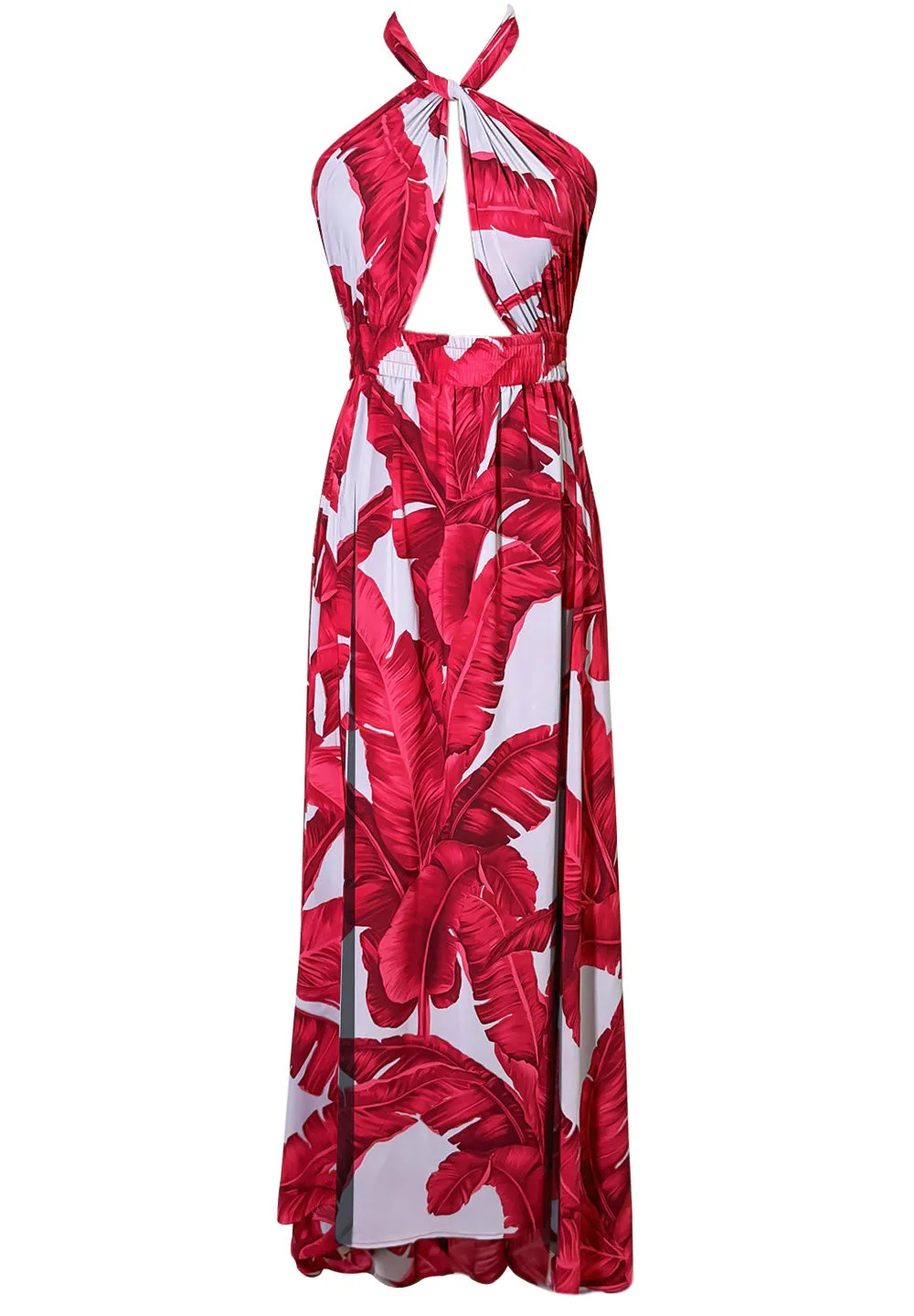 Jungle – Red / Grey Palm Vera Dress