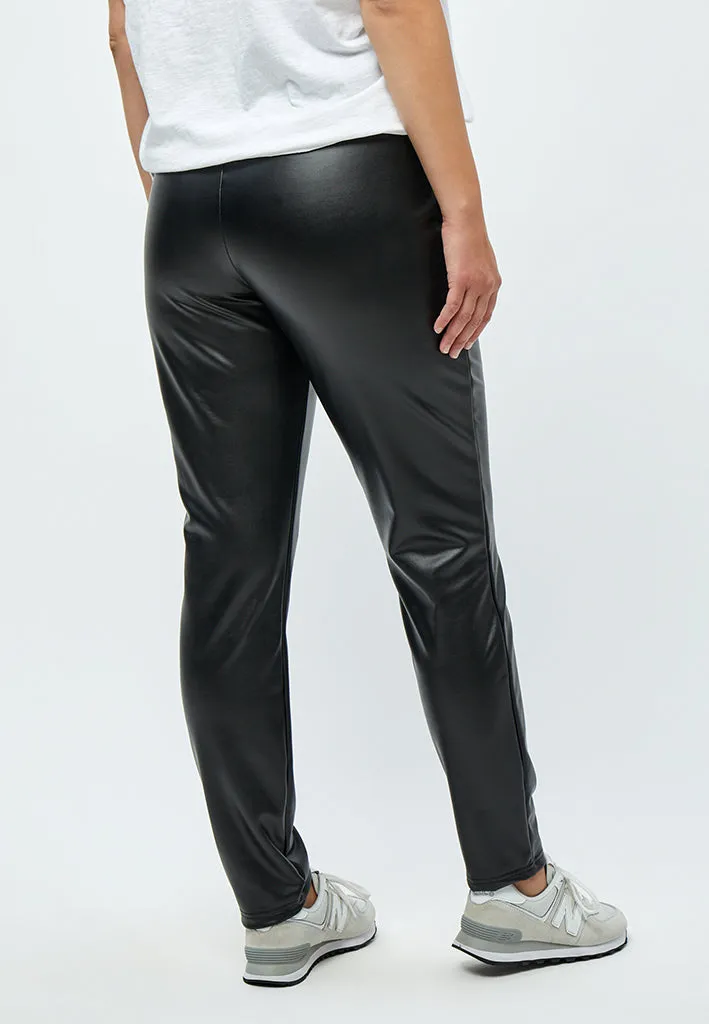 Linette PU Leggings Curve - Black