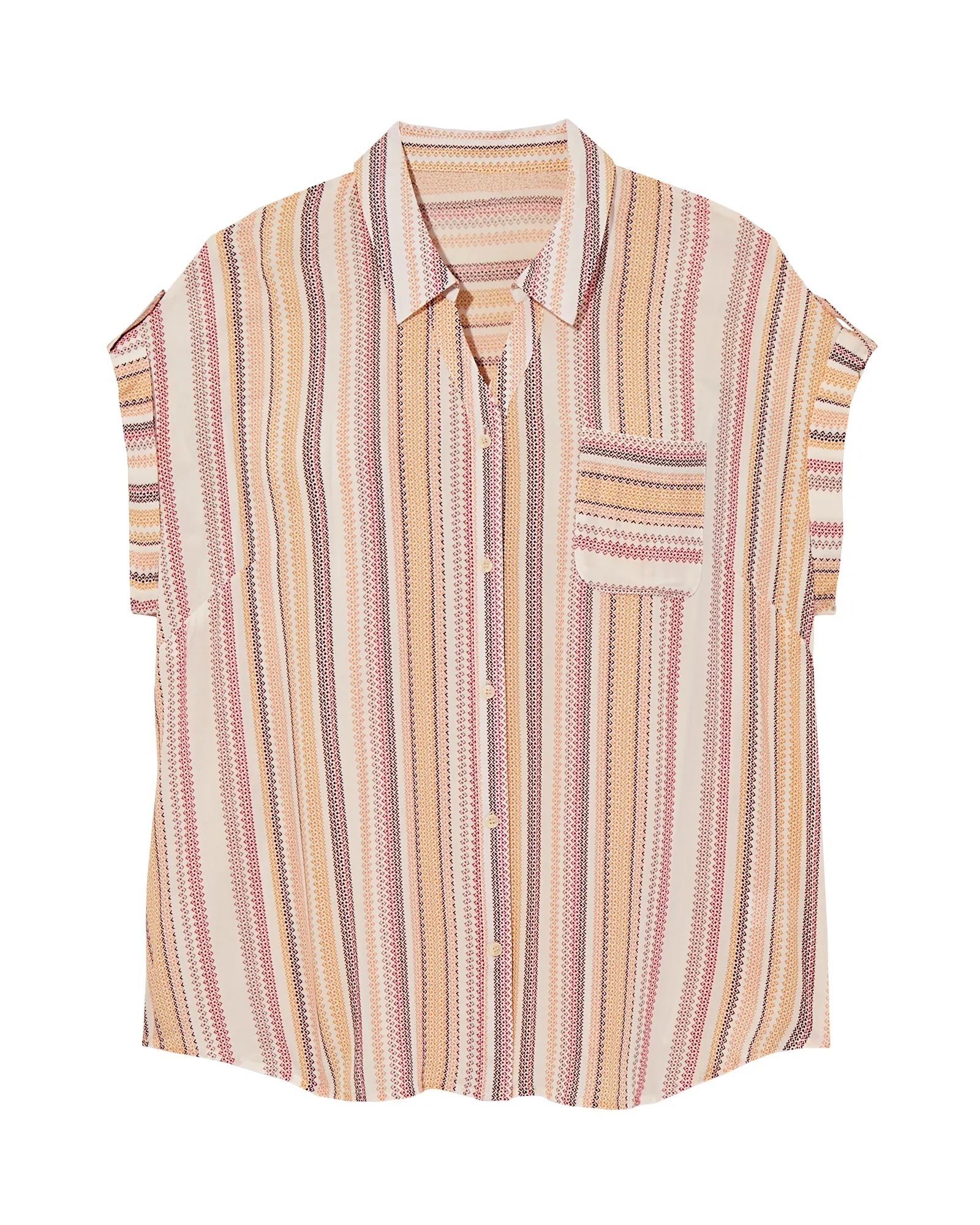 Liza Button Down Top | Pink / Orange