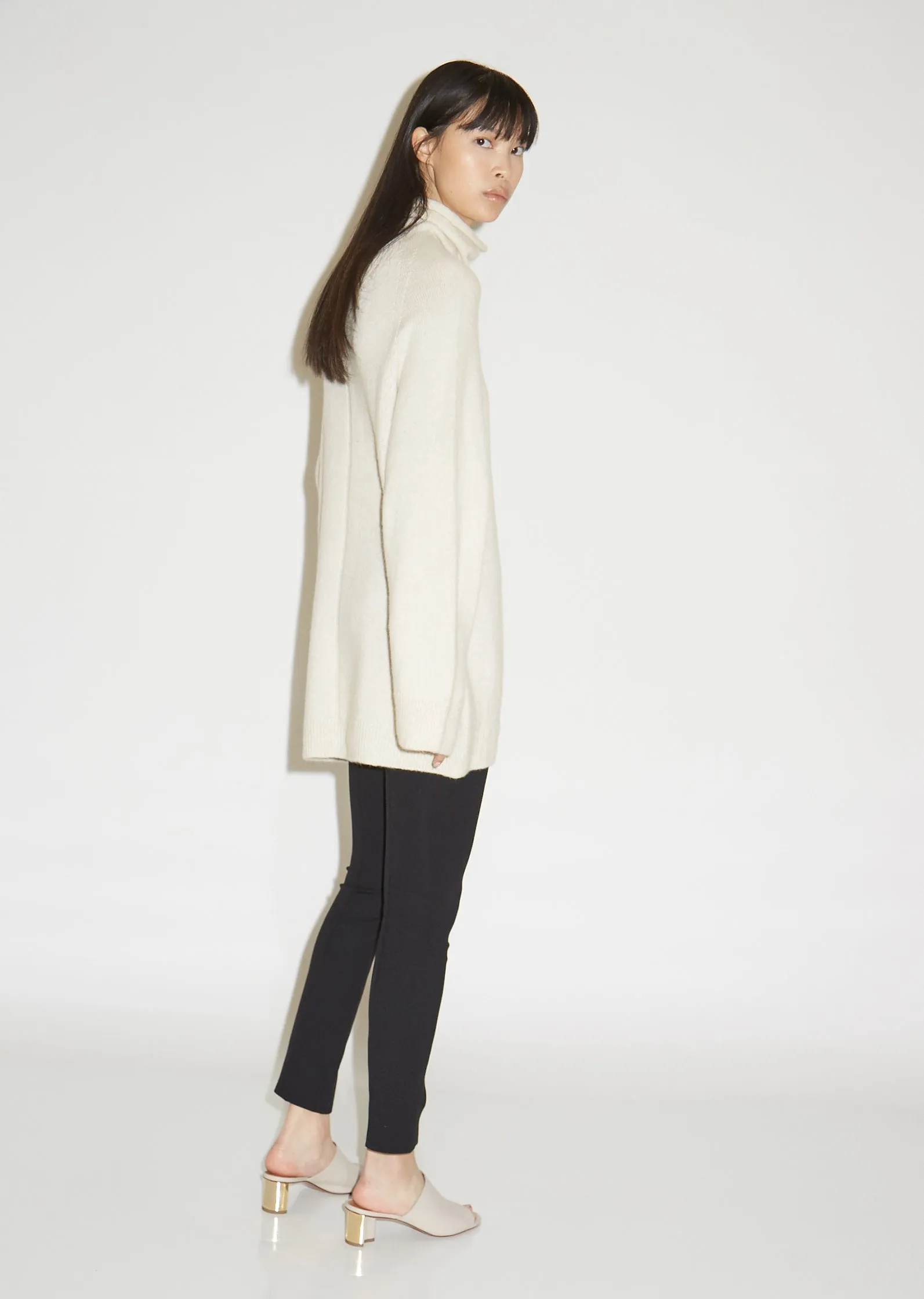 Mandel Airy Cashmere Turtleneck