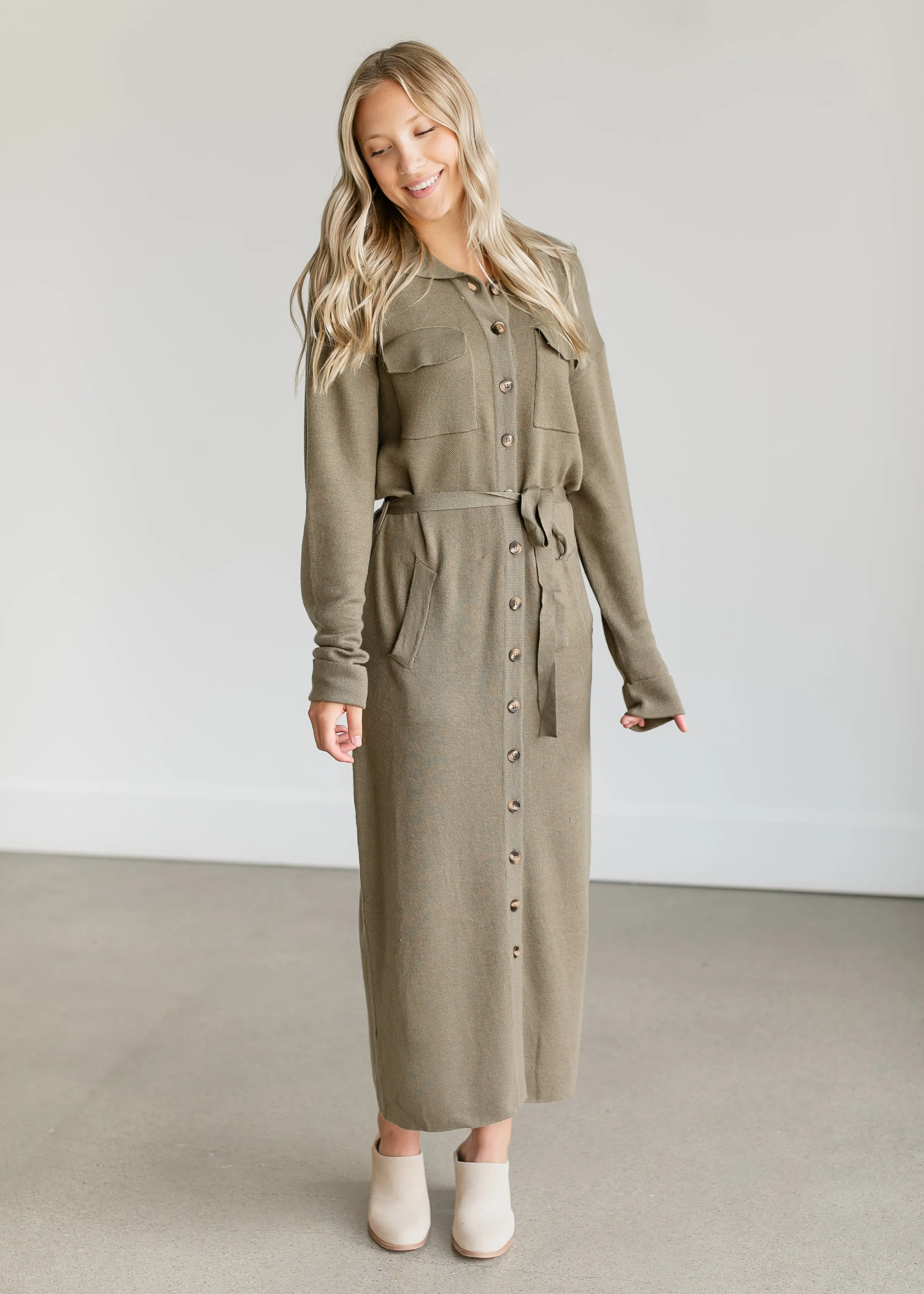 Melina Button-up Knit Midi Dress - FINAL SALE