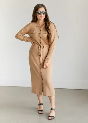 Melina Button-up Knit Midi Dress - FINAL SALE