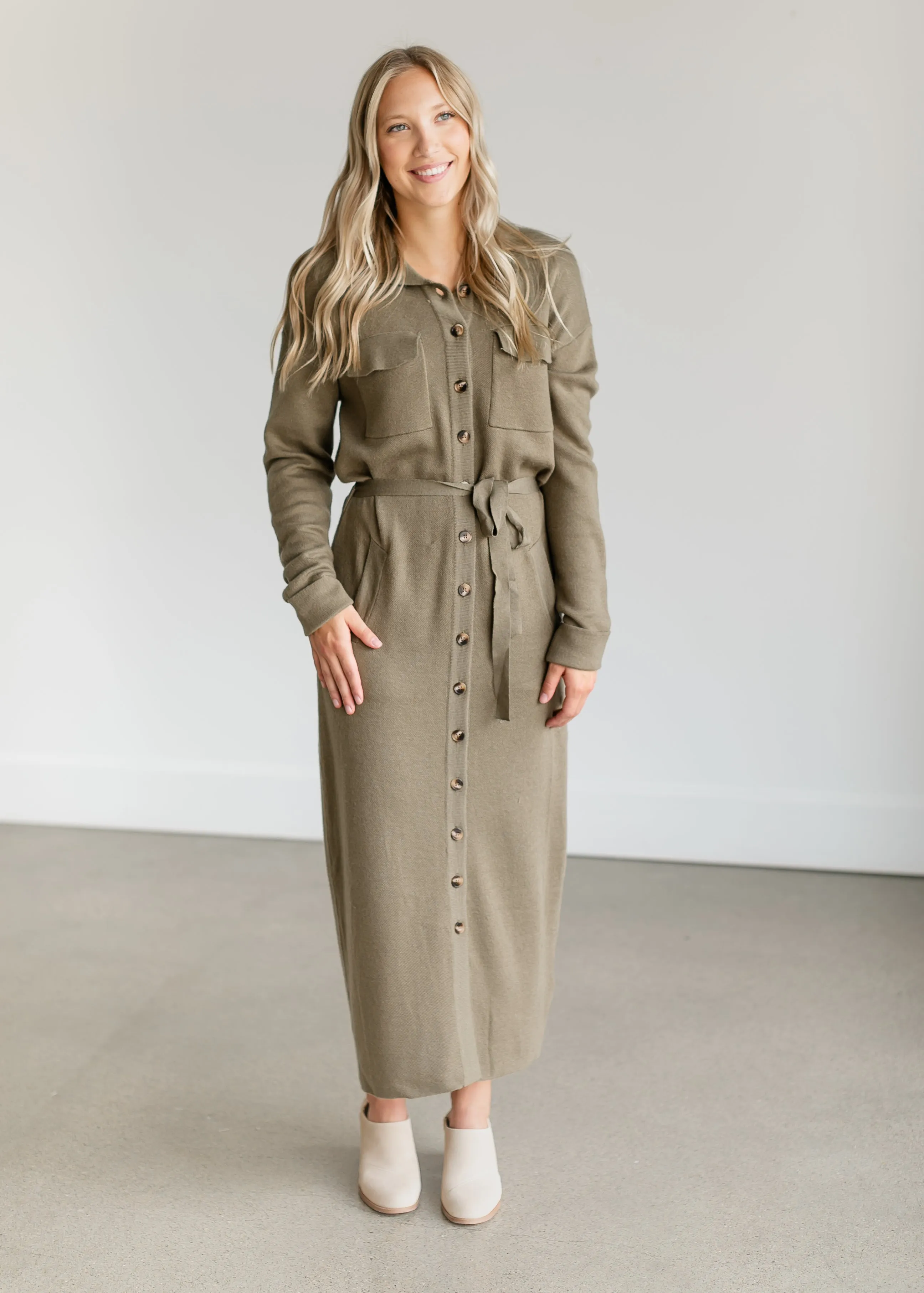 Melina Button-up Knit Midi Dress - FINAL SALE