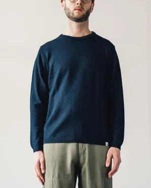 Merz b. Schwanen Relaxed Crewneck Pullover, Dark Navy