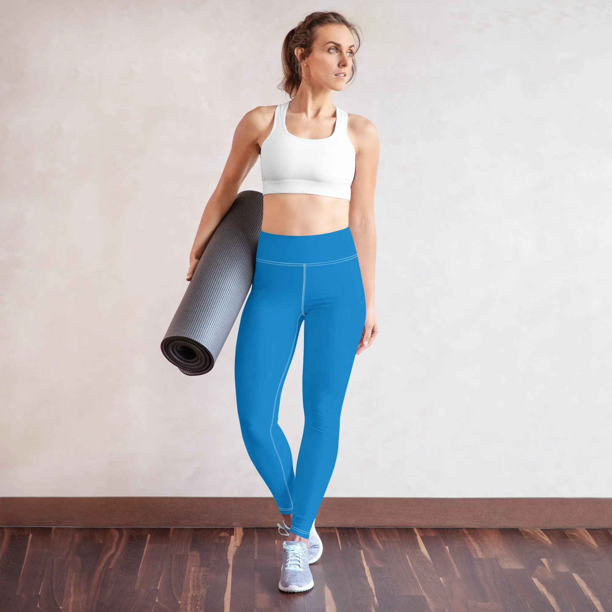 Navy Blue Yoga Leggings by Dumbbells and Hotels