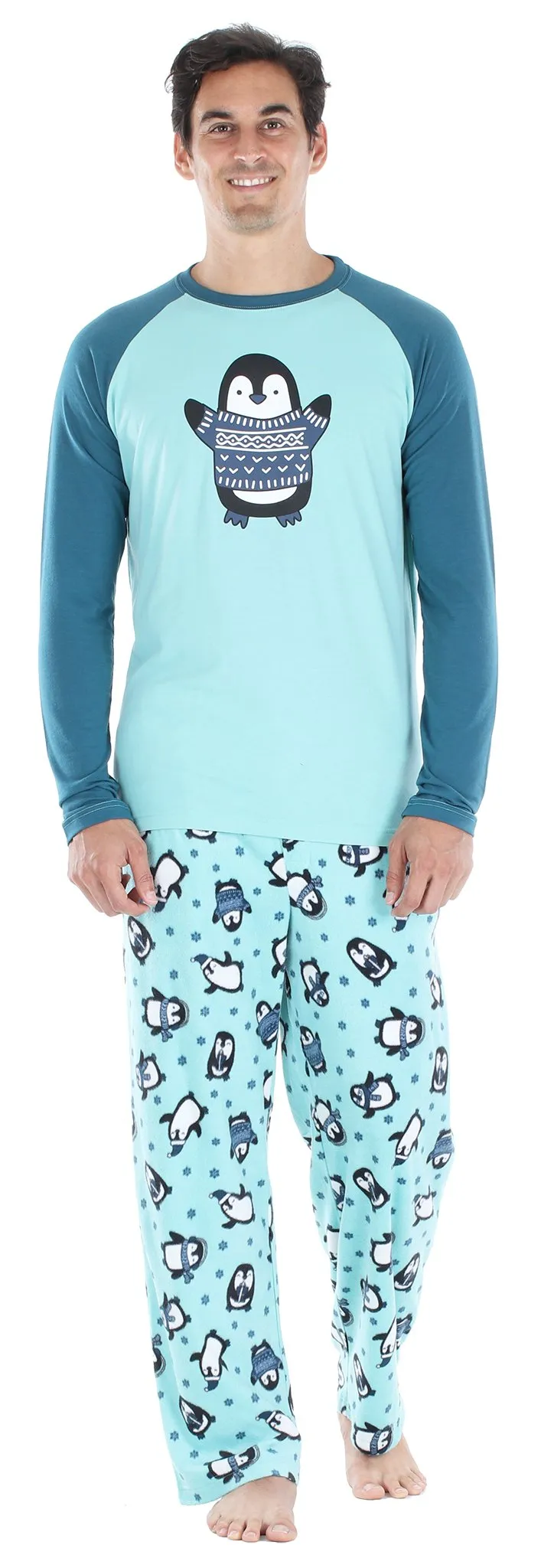 Our Family Pjs Christmas Family Matching Fleece Penguins Pajama Sets