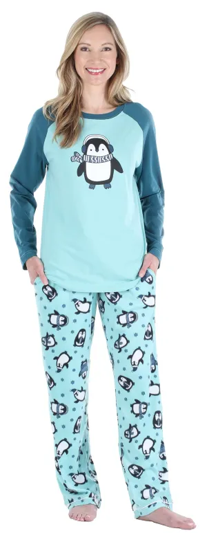 Our Family Pjs Christmas Family Matching Fleece Penguins Pajama Sets